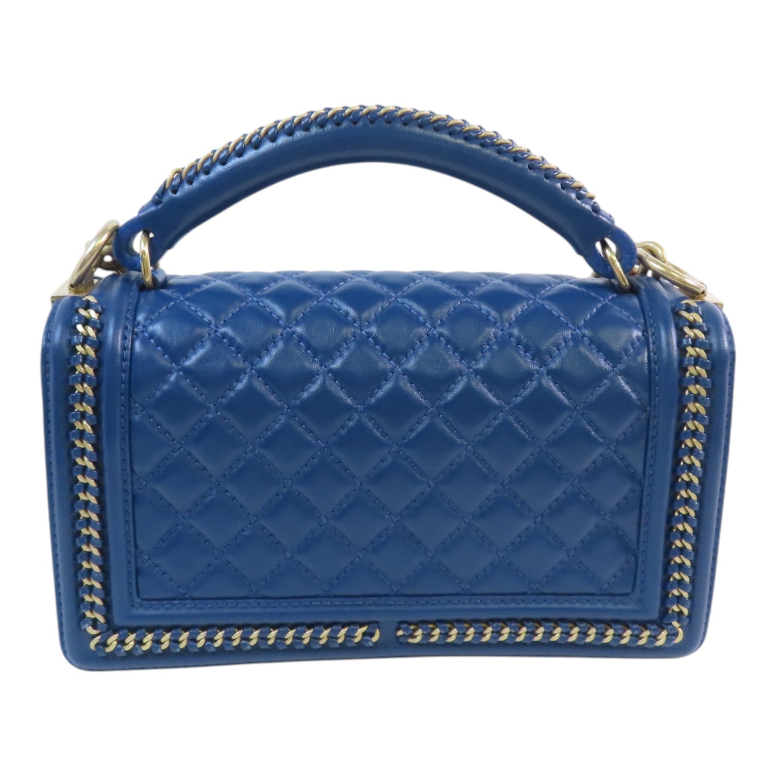 CHANEL 羊皮皮革Boy 25 With Handel金扣鏈帶肩背袋