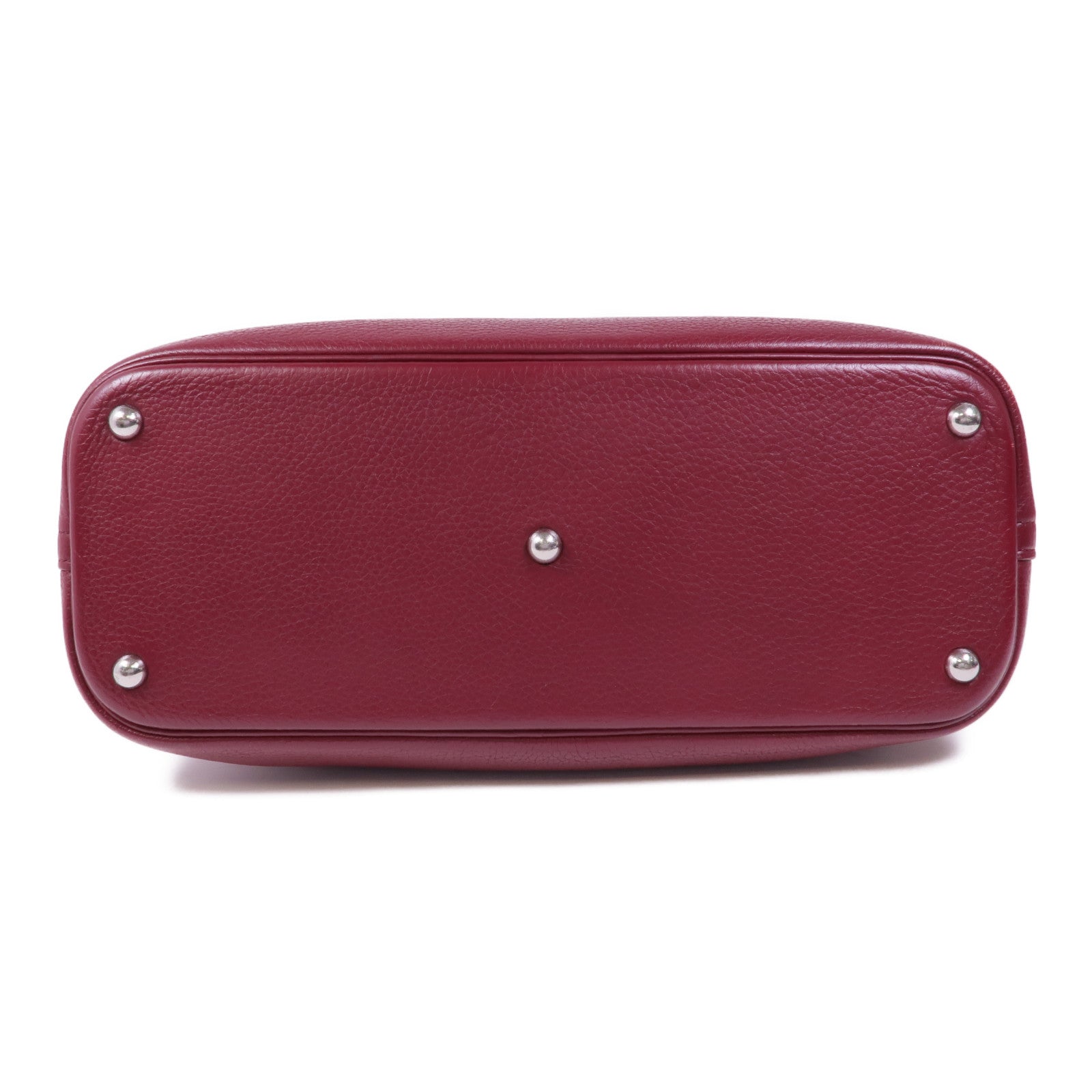 HERMES Clemence皮革Bolide 35銀扣手挽肩背兩用袋Rubis