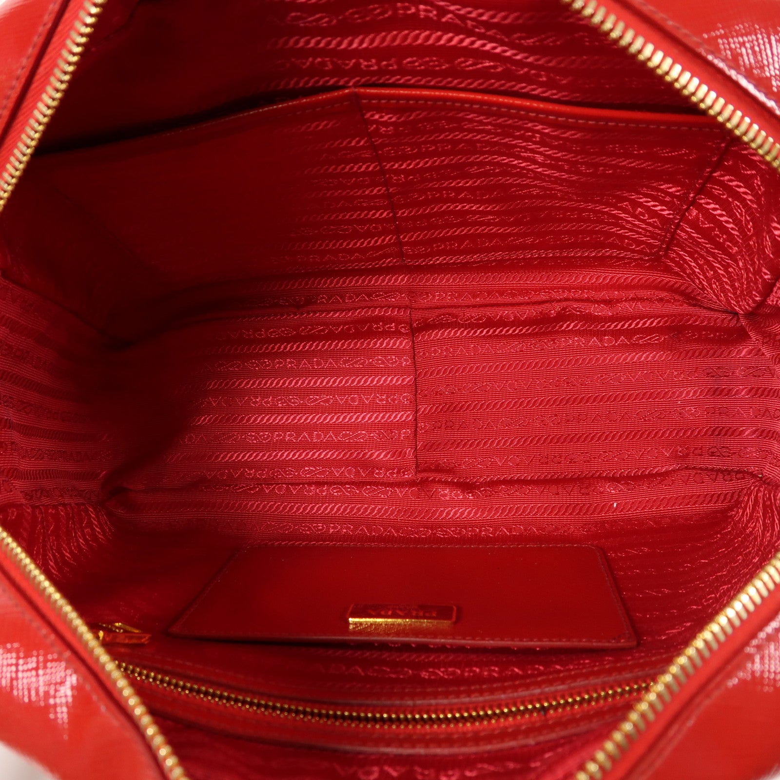 PRADA Saffiano Vernic 2 Way Shoulder金扣手挽肩背兩用袋