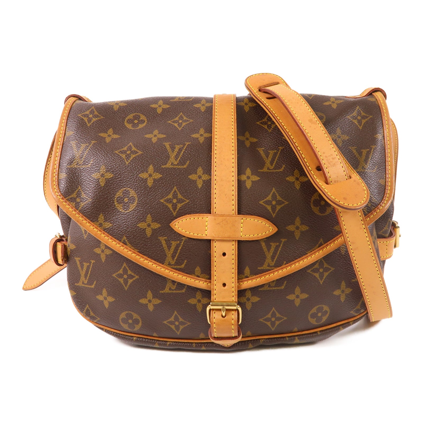 LOUIS VUITTON Monogram Saumur 30金扣肩背袋