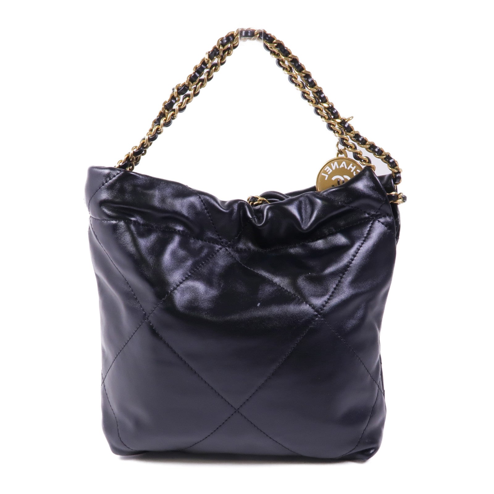 CHANEL 牛皮皮革Chanel 22 Mini金扣鏈帶手挽肩背兩用袋