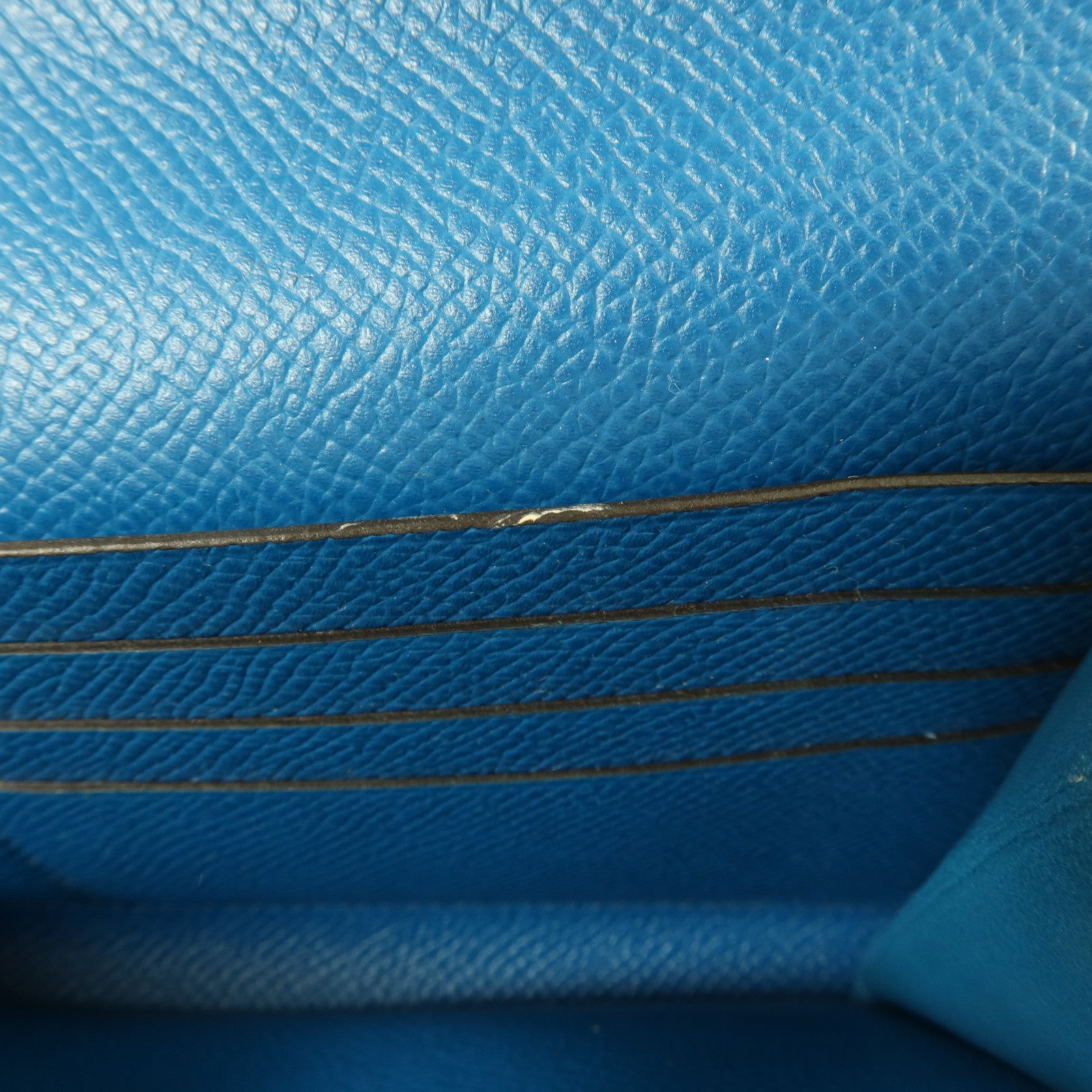 HERMES Epsom皮革Kelly Wallet長錢包Bleu Izmir