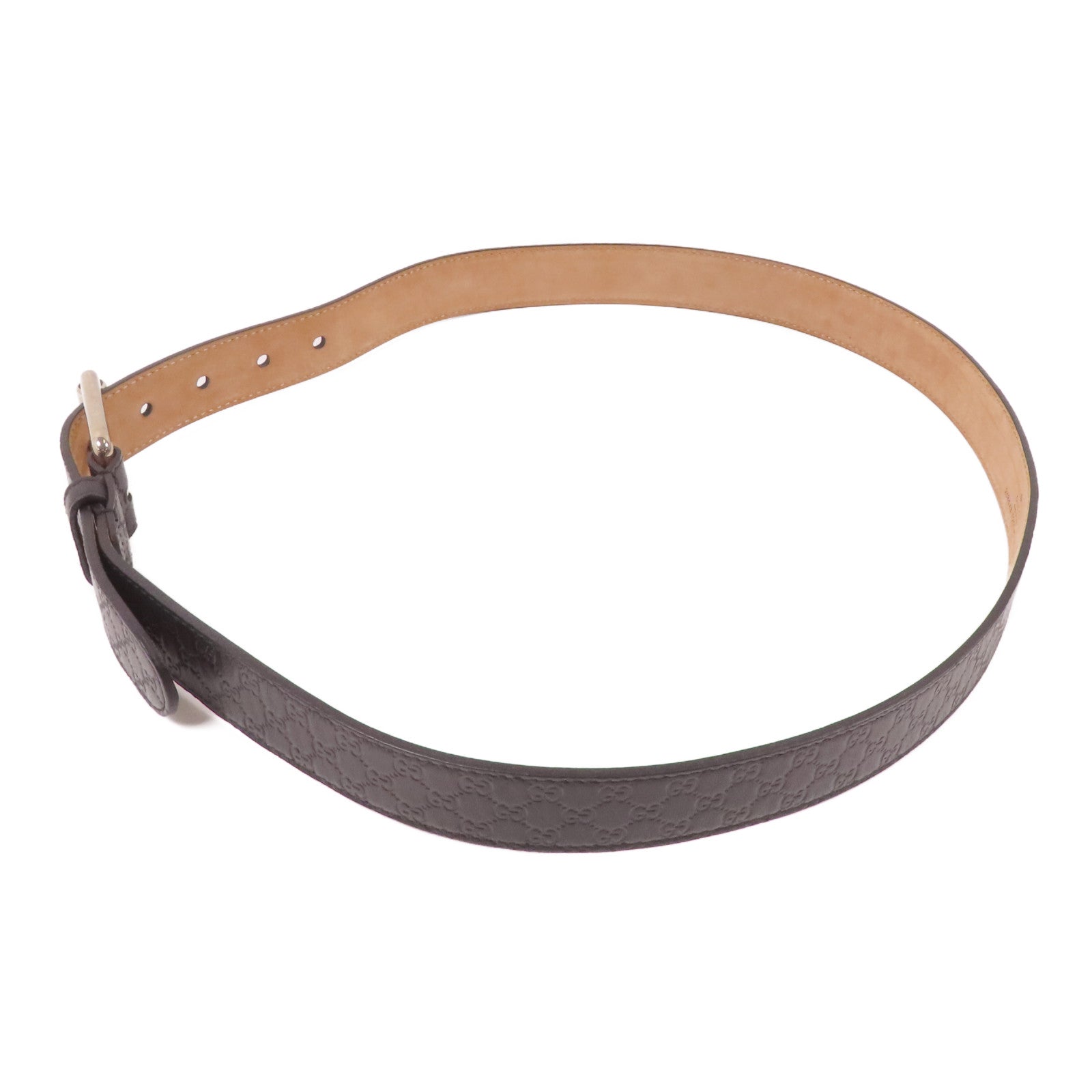 GUCCI 牛皮皮革Belt銀扣皮帶