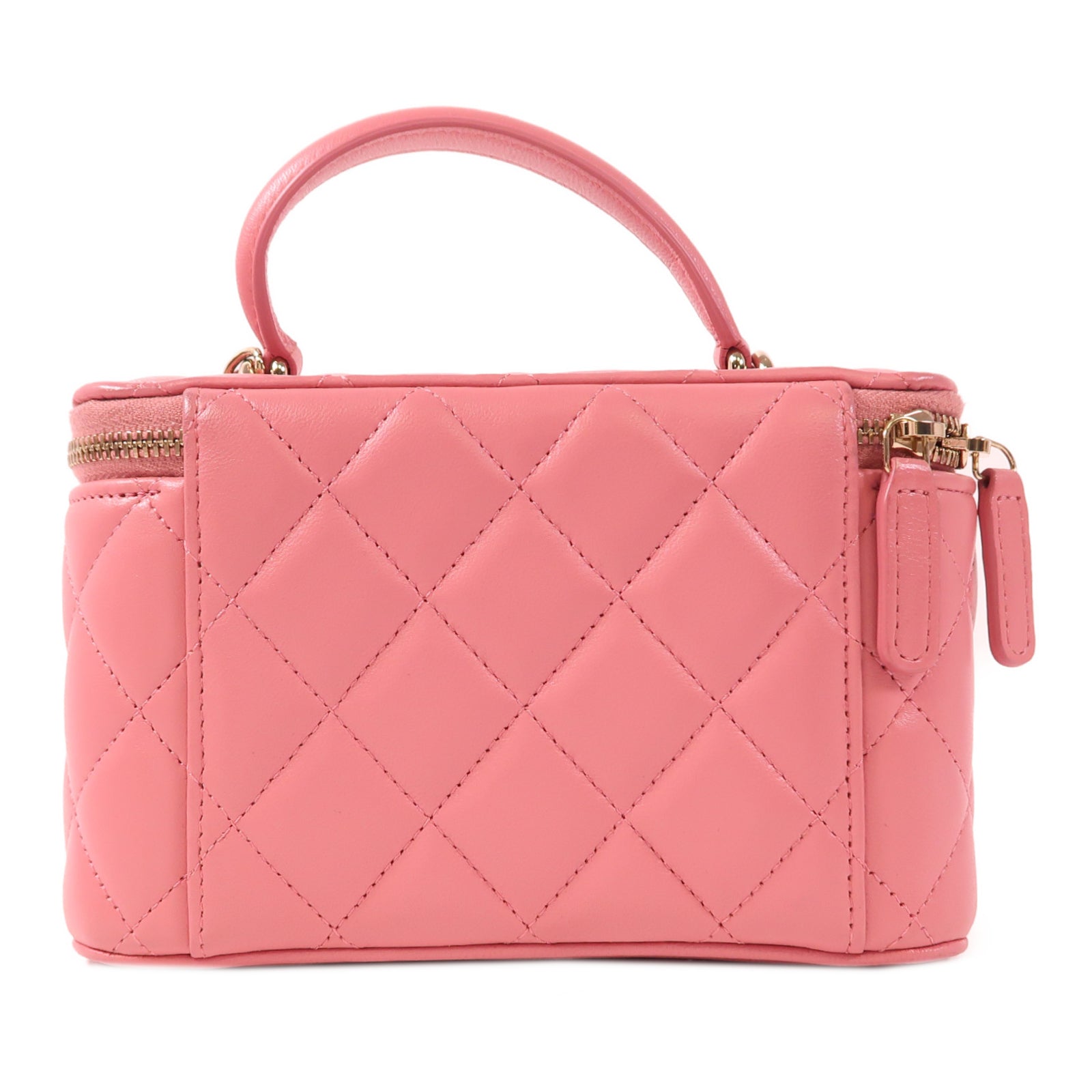 CHANEL 羊皮皮革Top Handle Vanity Case金扣手挽肩背兩用袋