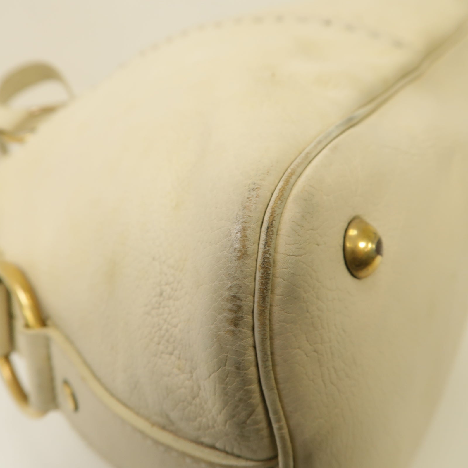 SAINT LAURENT 【激減優惠】牛皮皮革Hand Bag金扣手提袋白色