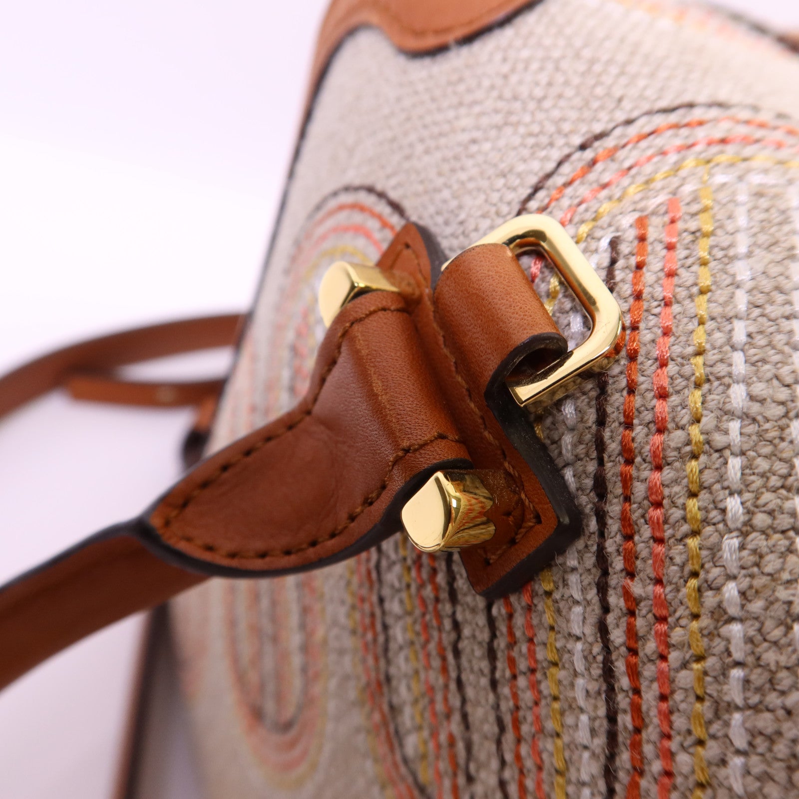 Delvaux 帆布/皮革Cool Box MM金扣手挽肩背兩用袋