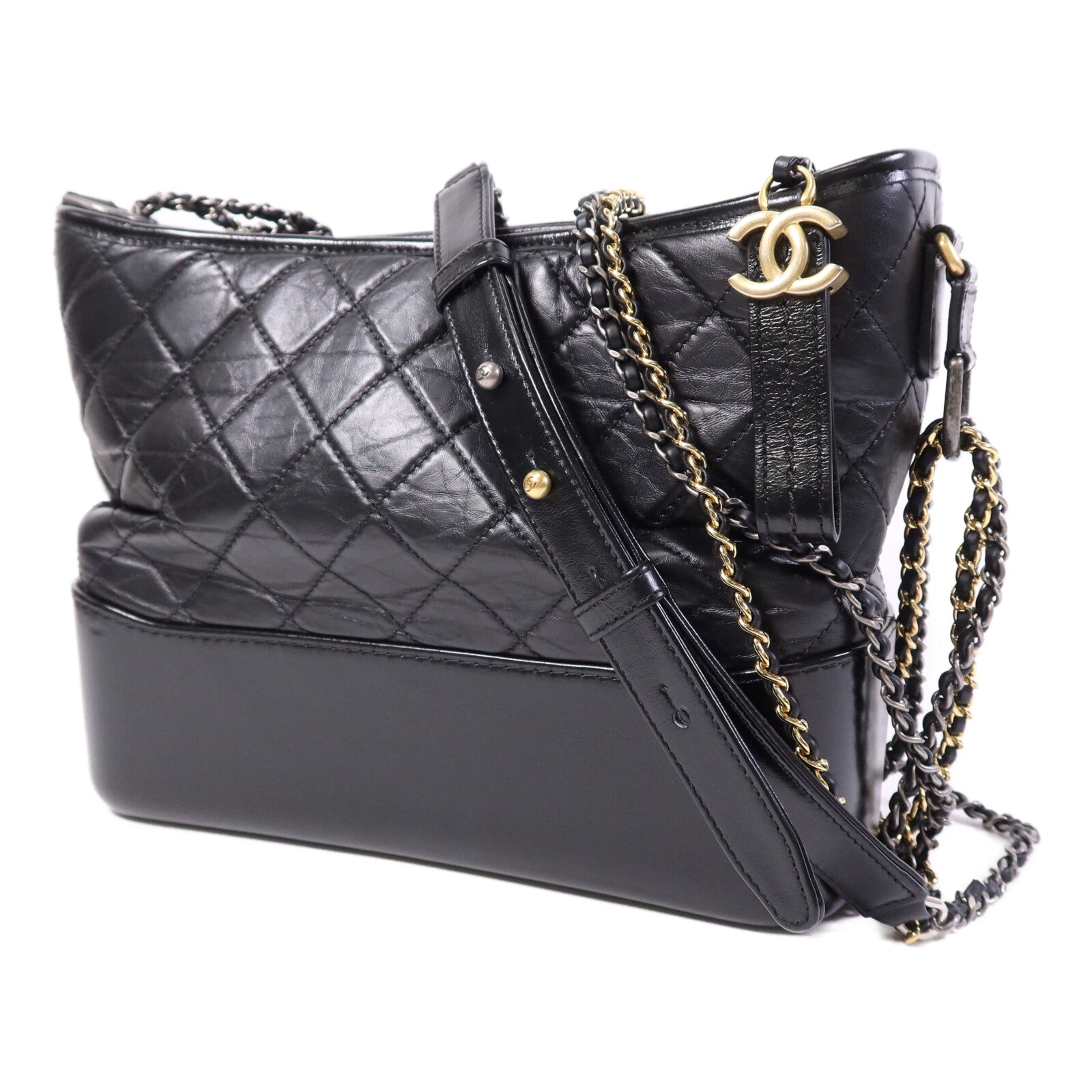 CHANEL 牛皮皮革Gabrielle Large鏈帶肩背袋