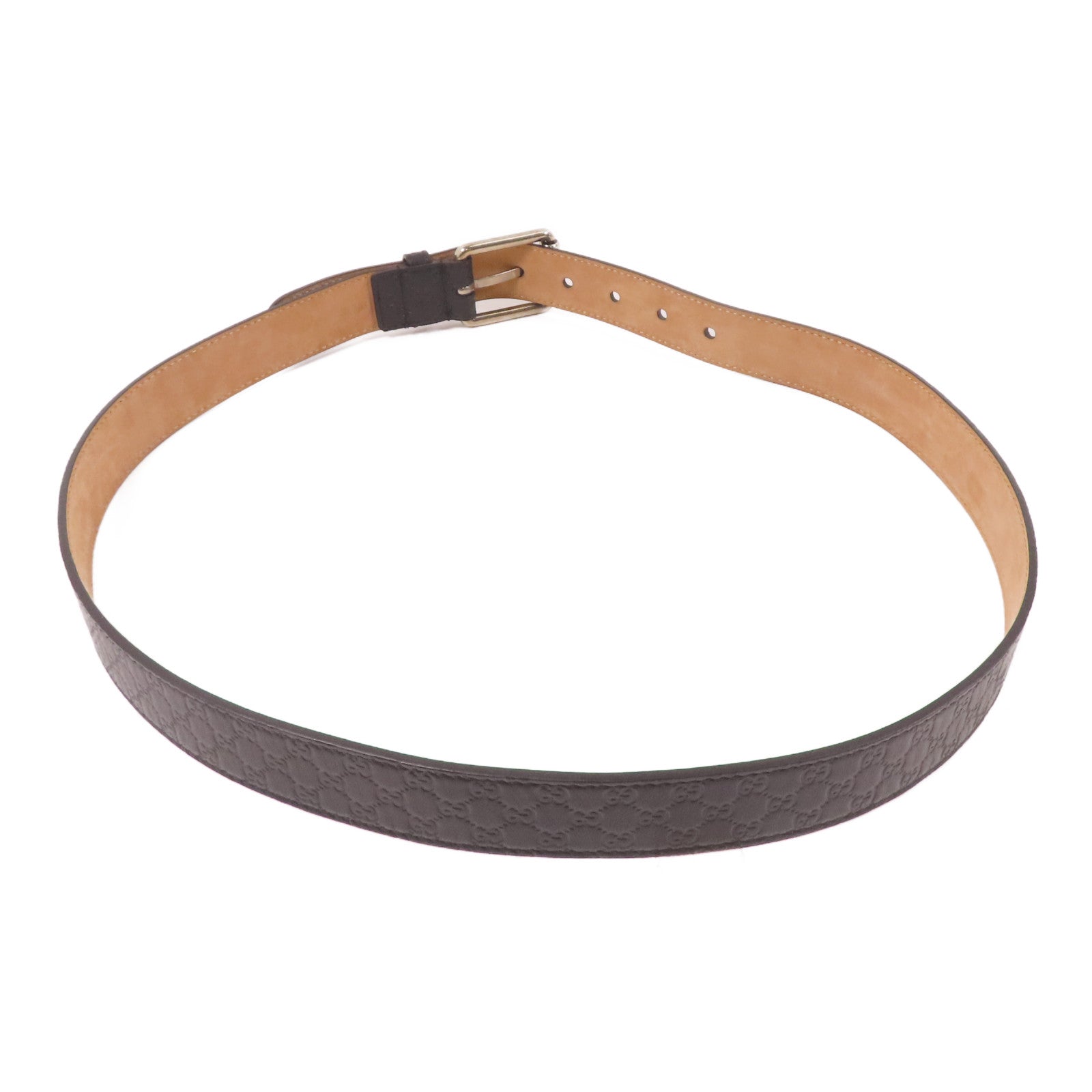 GUCCI 牛皮皮革Belt銀扣皮帶