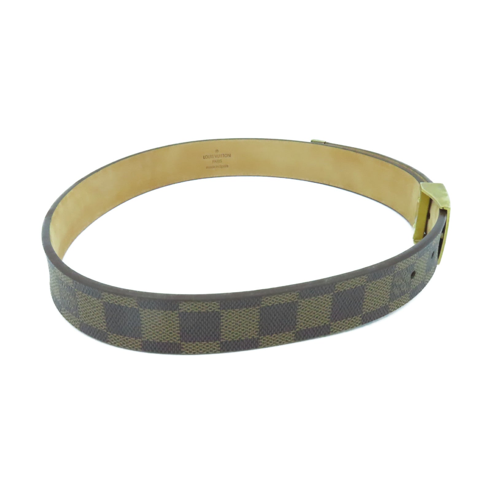 LOUIS VUITTON 【激減優惠】Damier Belt 70金扣皮帶啡色