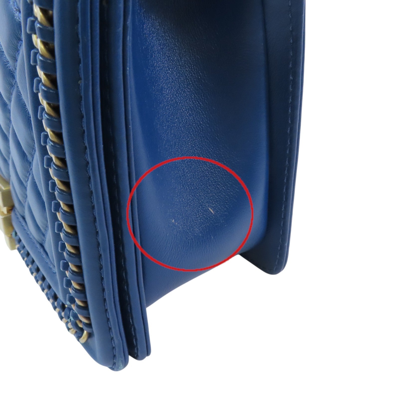 CHANEL 羊皮皮革Boy 25 With Handel金扣鏈帶肩背袋