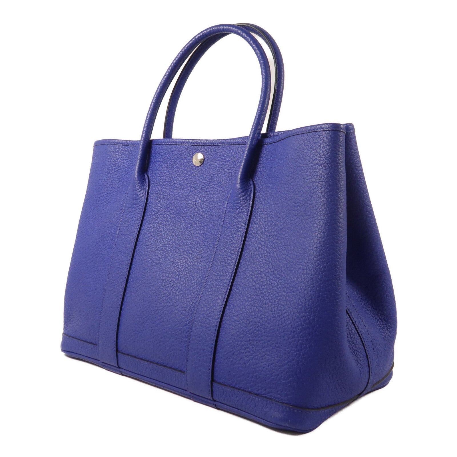 HERMES Country皮革Garden Party PM手挽袋Blue Electric