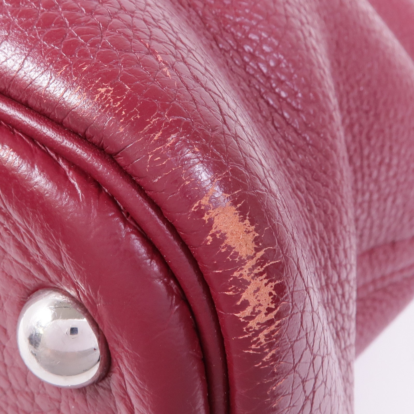 HERMES 【激減優惠】Clemence皮革Bolide 35銀扣手挽肩背兩用袋Rubis