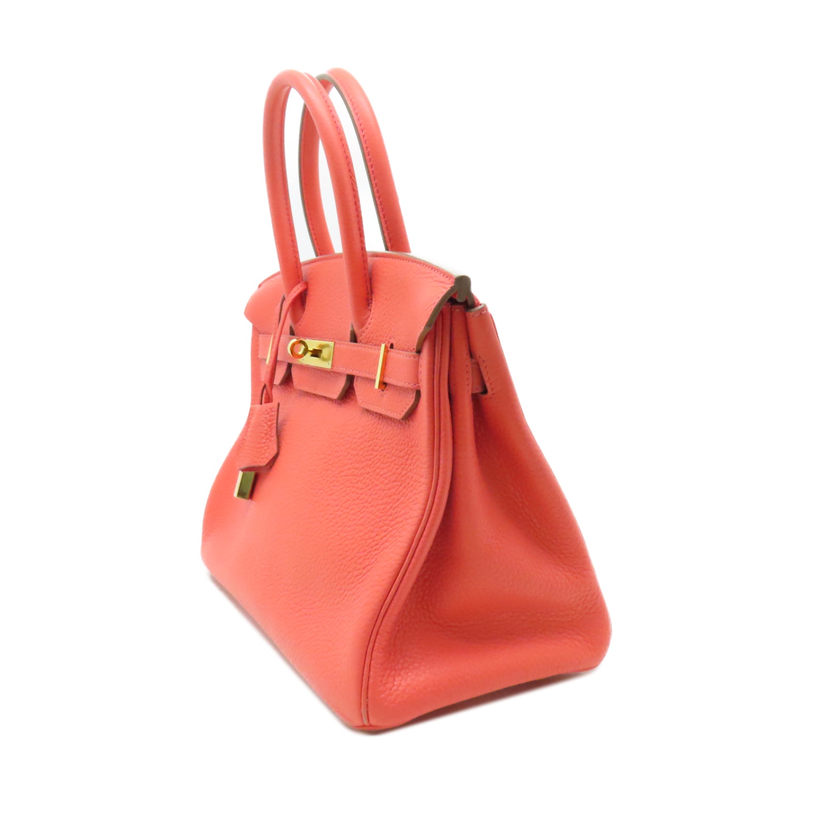 HERMES 【激減優惠】Clemence皮革Birkin 30金扣手挽袋Rose Jaipur糖果紅色