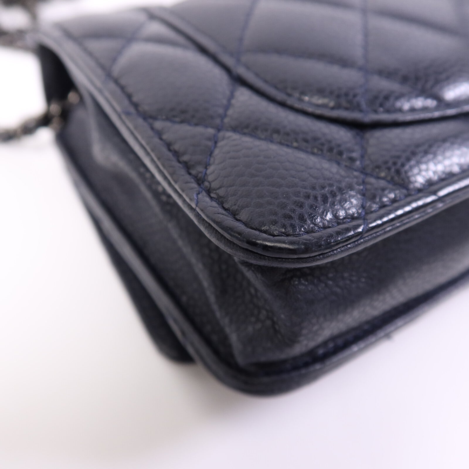 CHANEL 牛皮皮革WOC Wallet On Chain銀扣鏈帶肩背袋