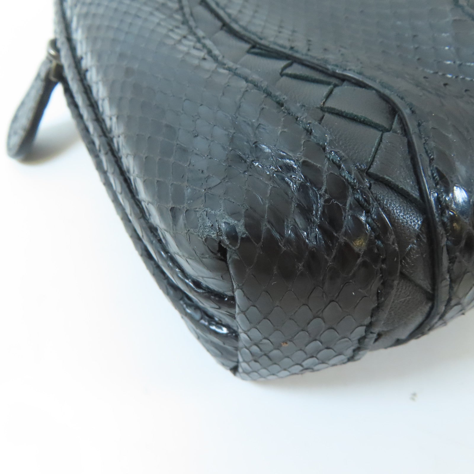 BOTTEGA VENETA 【激減優惠】皮革Shoulder Bag黑扣肩背袋黑色