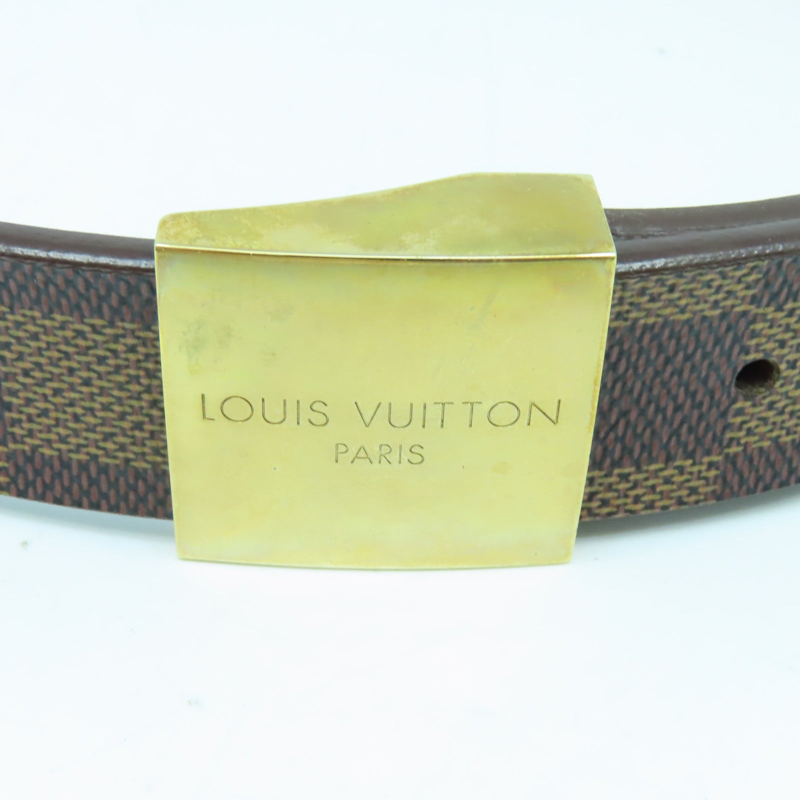LOUIS VUITTON 【激減優惠】Damier Belt 70金扣皮帶啡色