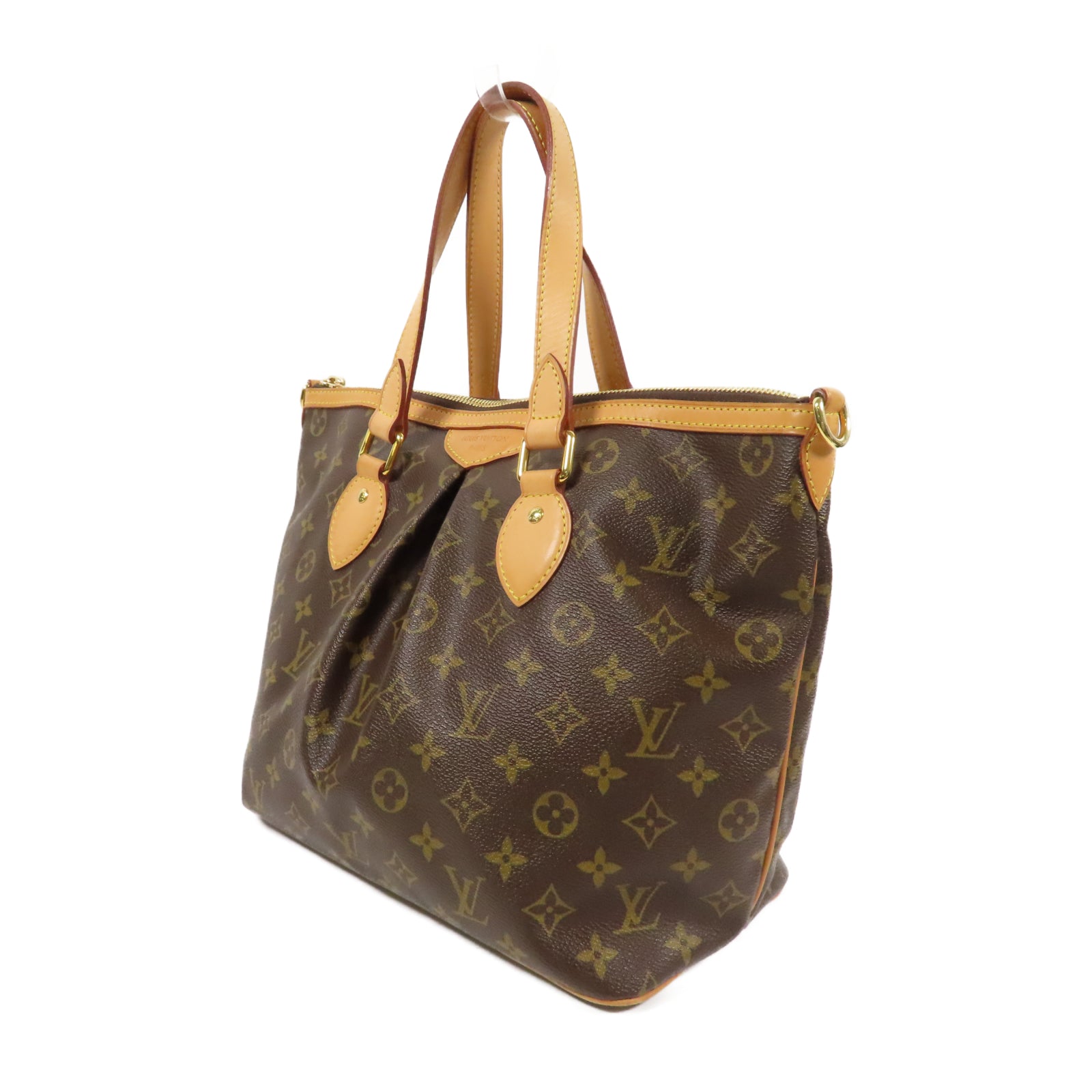 LOUIS VUITTON Monogram Palermo GM金扣手挽肩背兩用袋啡色