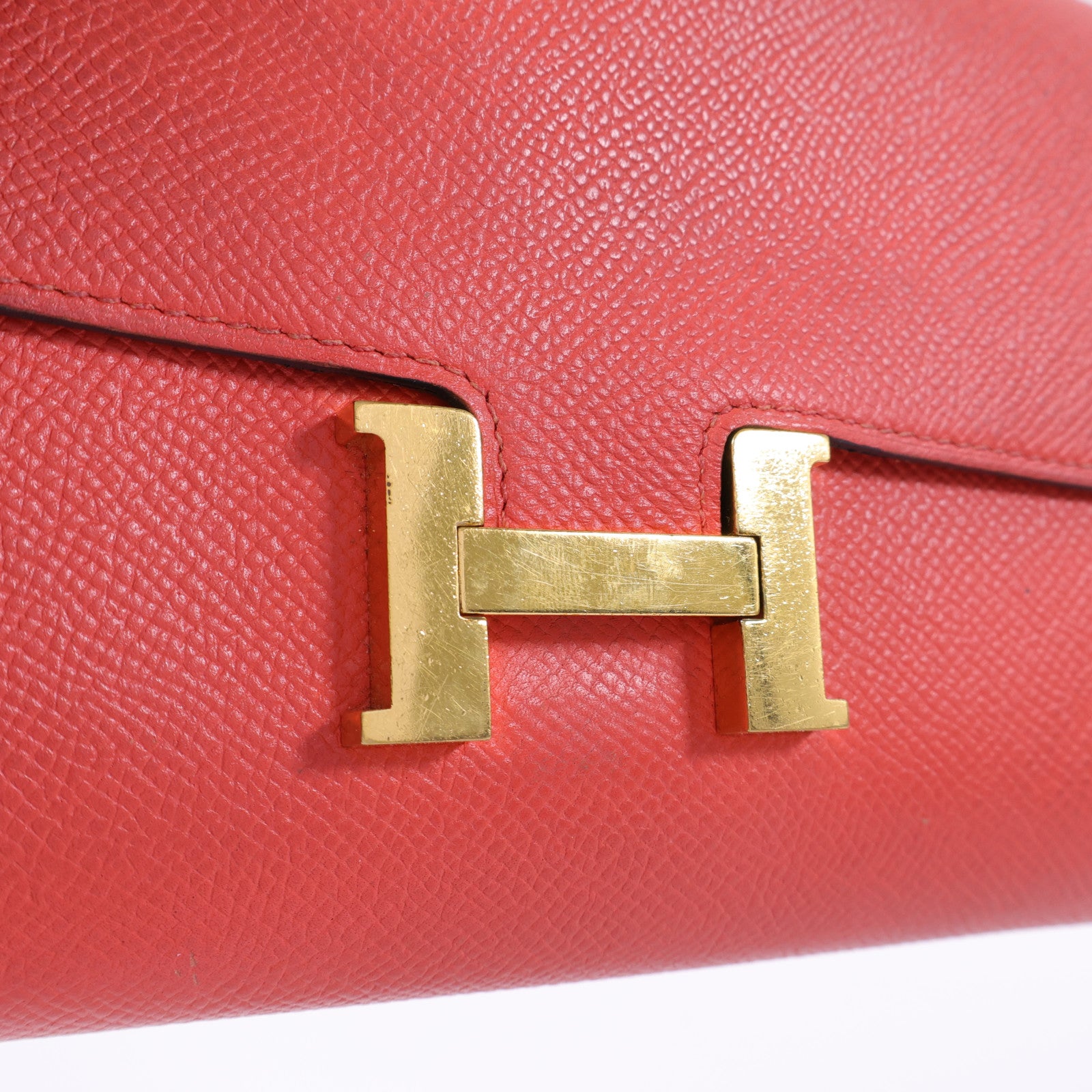 HERMES Epsom皮革Constance Wallet金扣長錢包