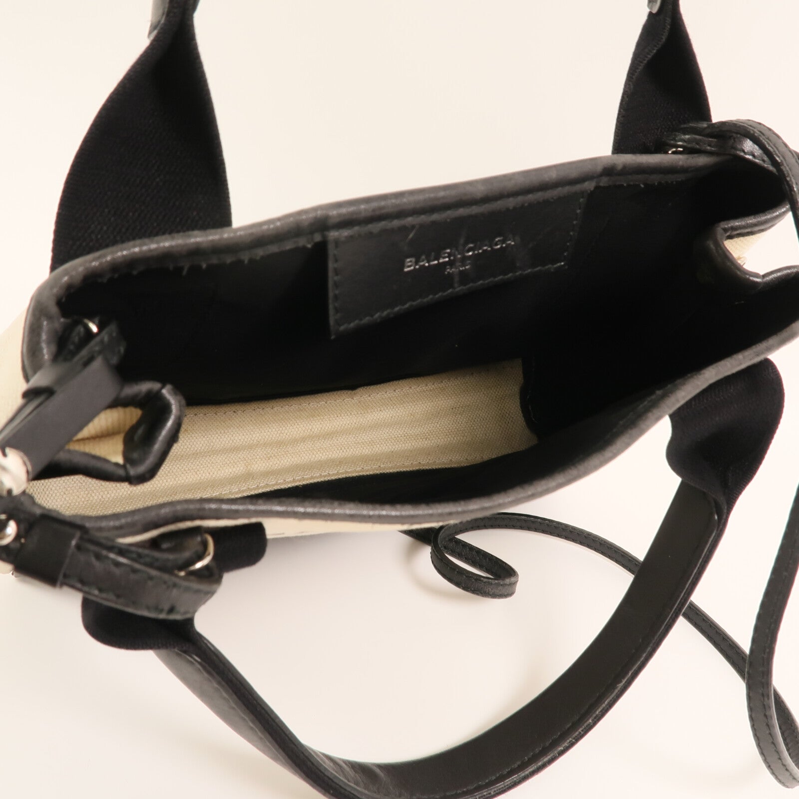 BALENCIAGA 帆布Navy Cabas Small銀扣手挽肩背兩用袋