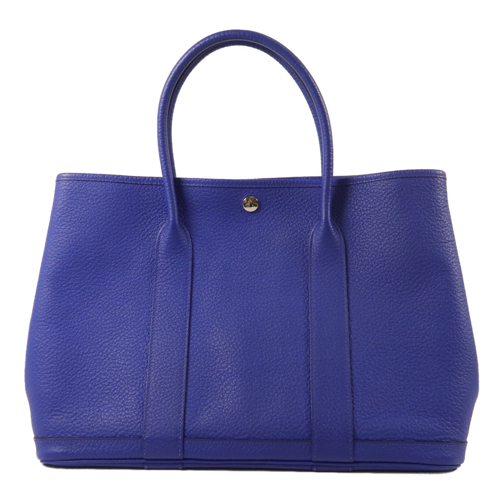HERMES Country皮革Garden Party PM手挽袋Blue Electric