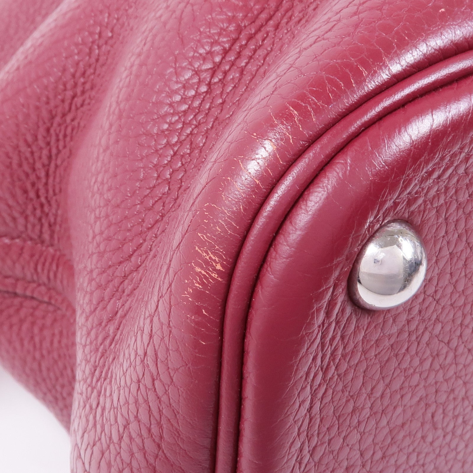 HERMES Clemence皮革Bolide 35銀扣手挽肩背兩用袋Rubis