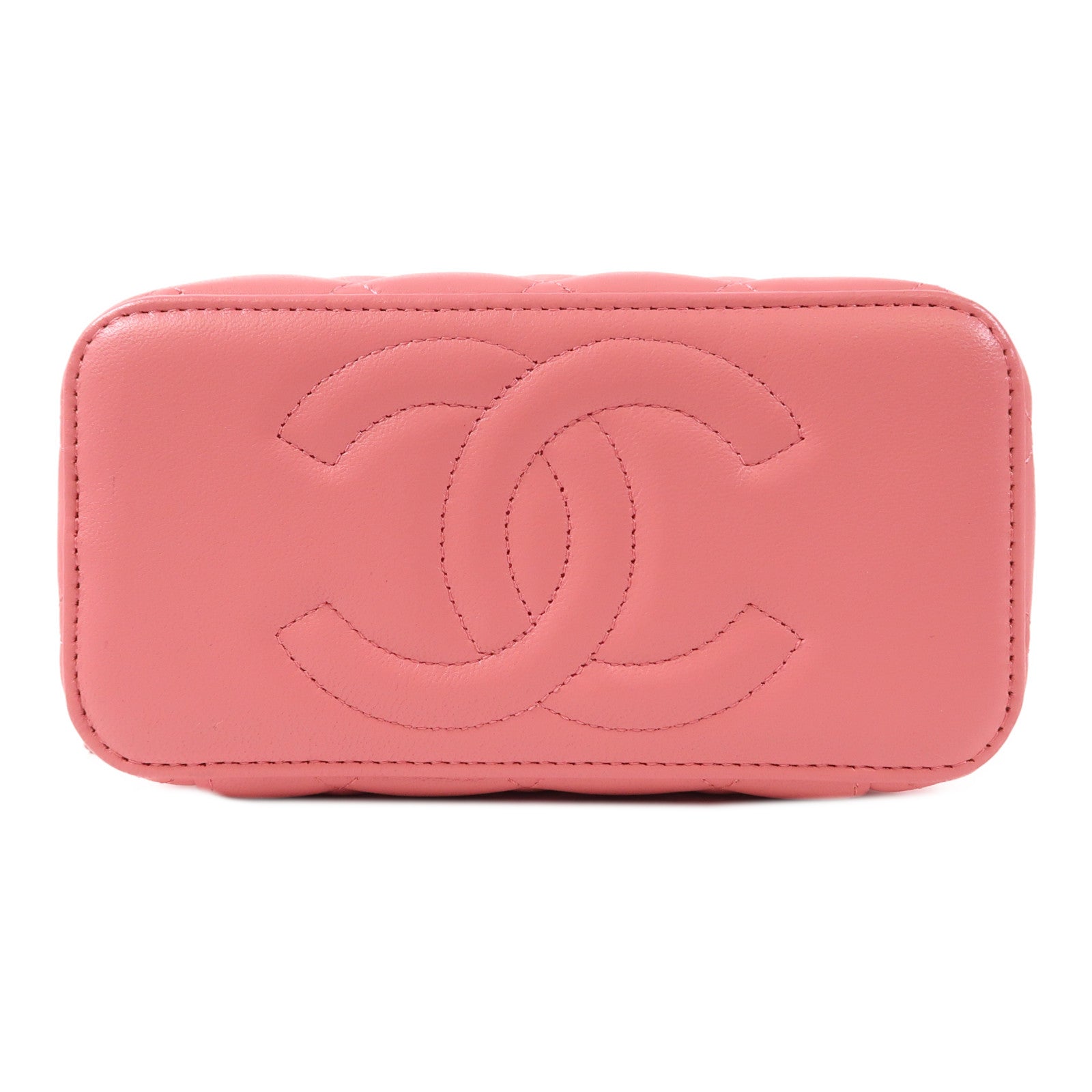 CHANEL 羊皮皮革Top Handle Vanity Case金扣手挽肩背兩用袋