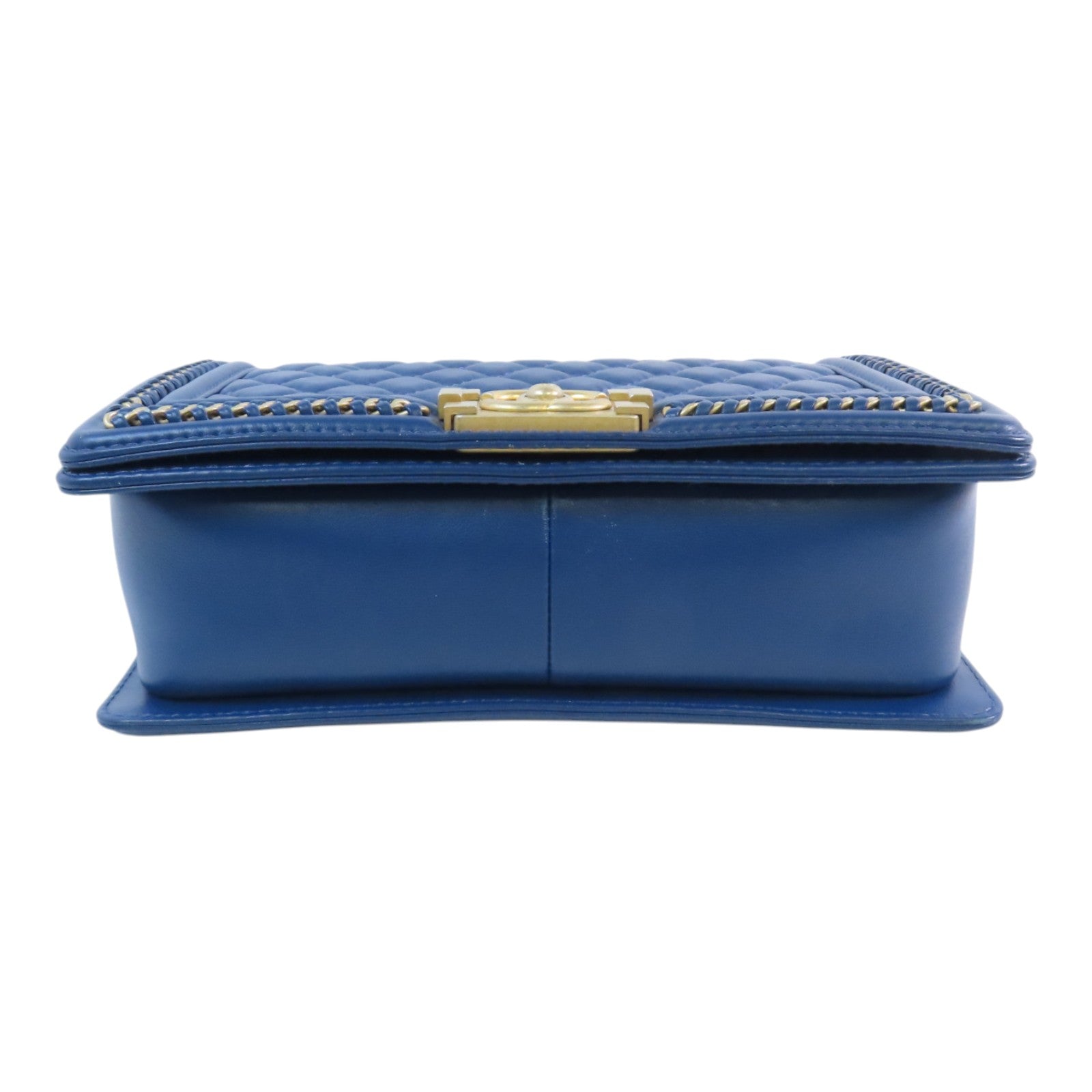 CHANEL 羊皮皮革Boy 25 With Handel金扣鏈帶肩背袋