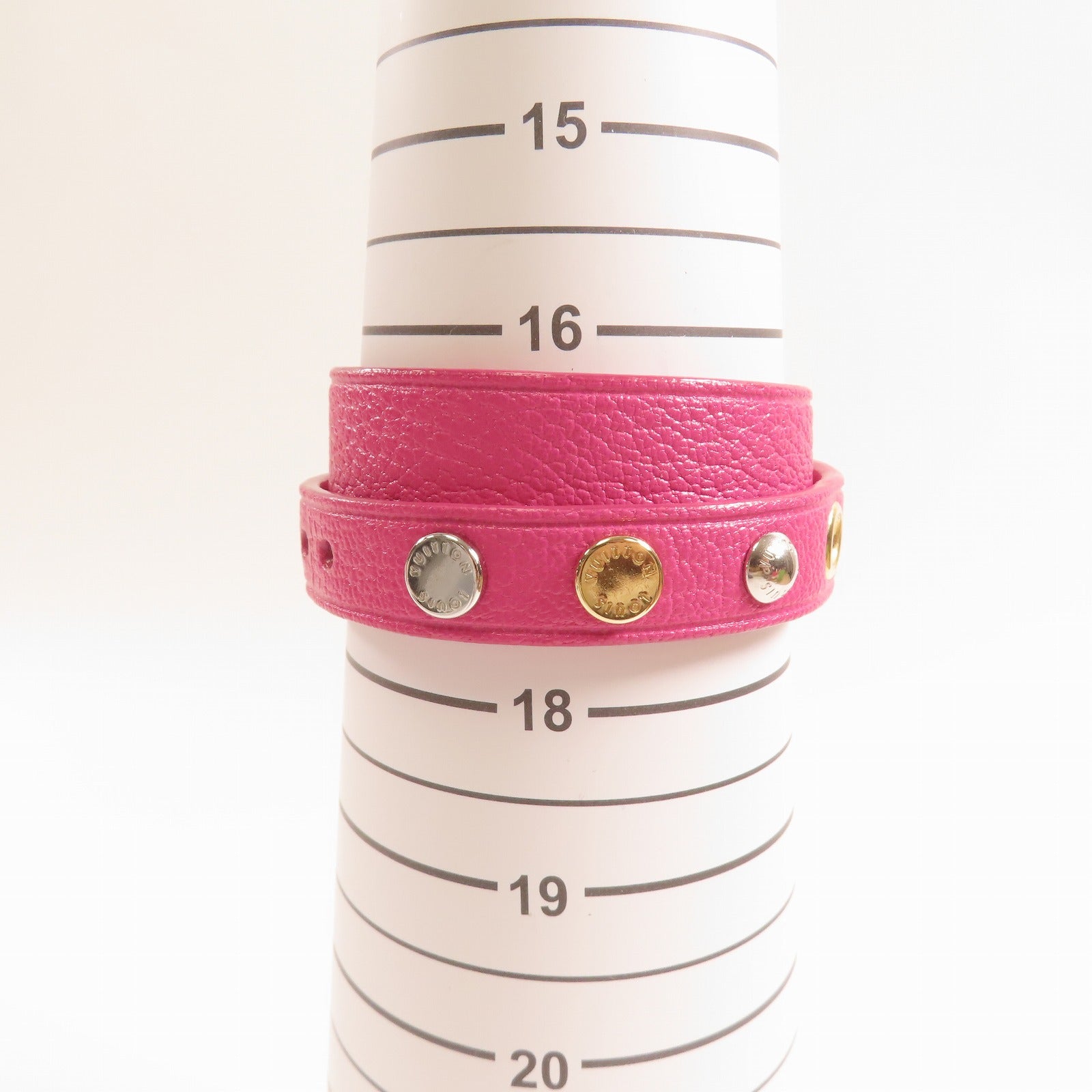LOUIS VUITTON 皮革Bracelet Spike It手鐲粉紅色