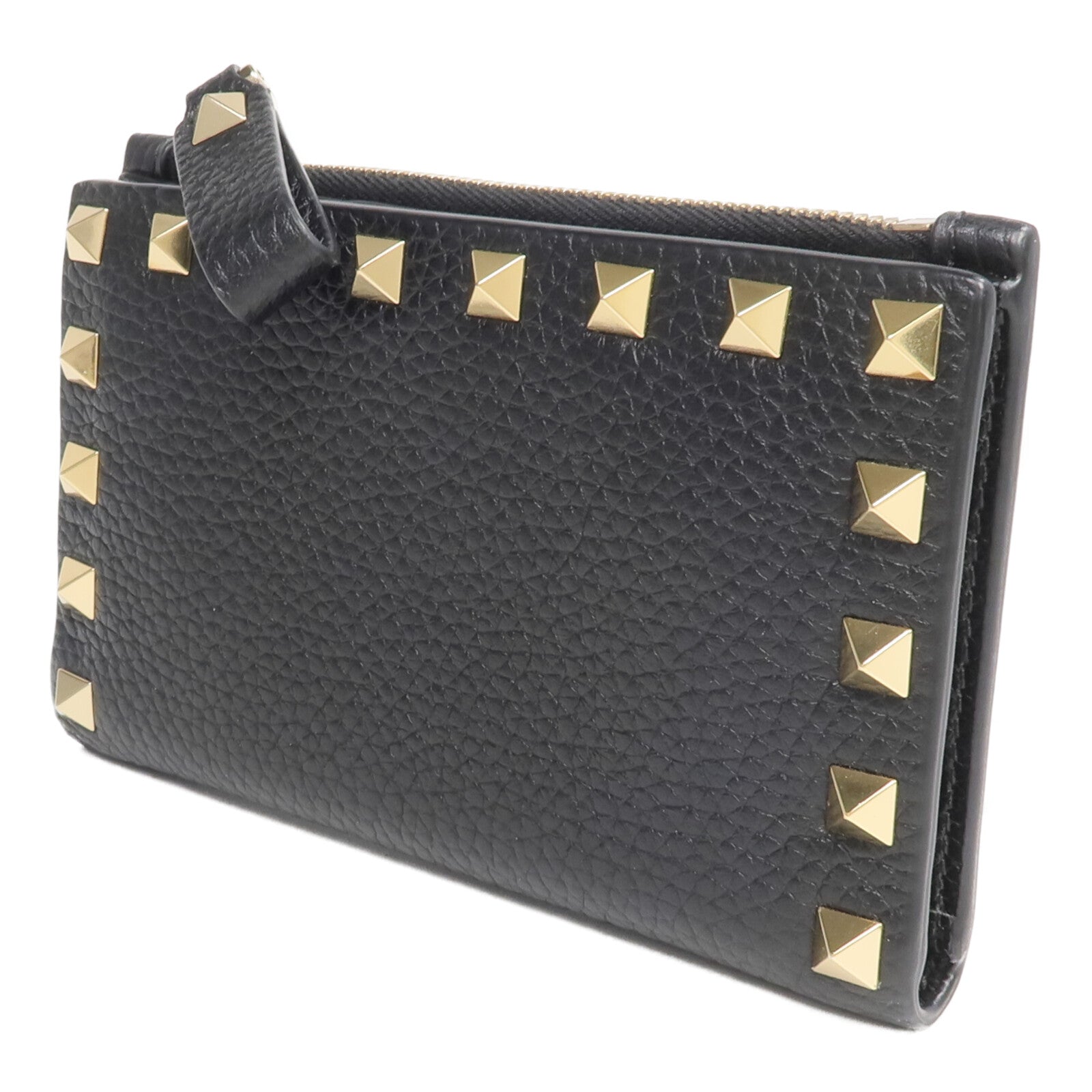 Valentino 牛皮皮革Rockstud Zipped Card Holder卡片套