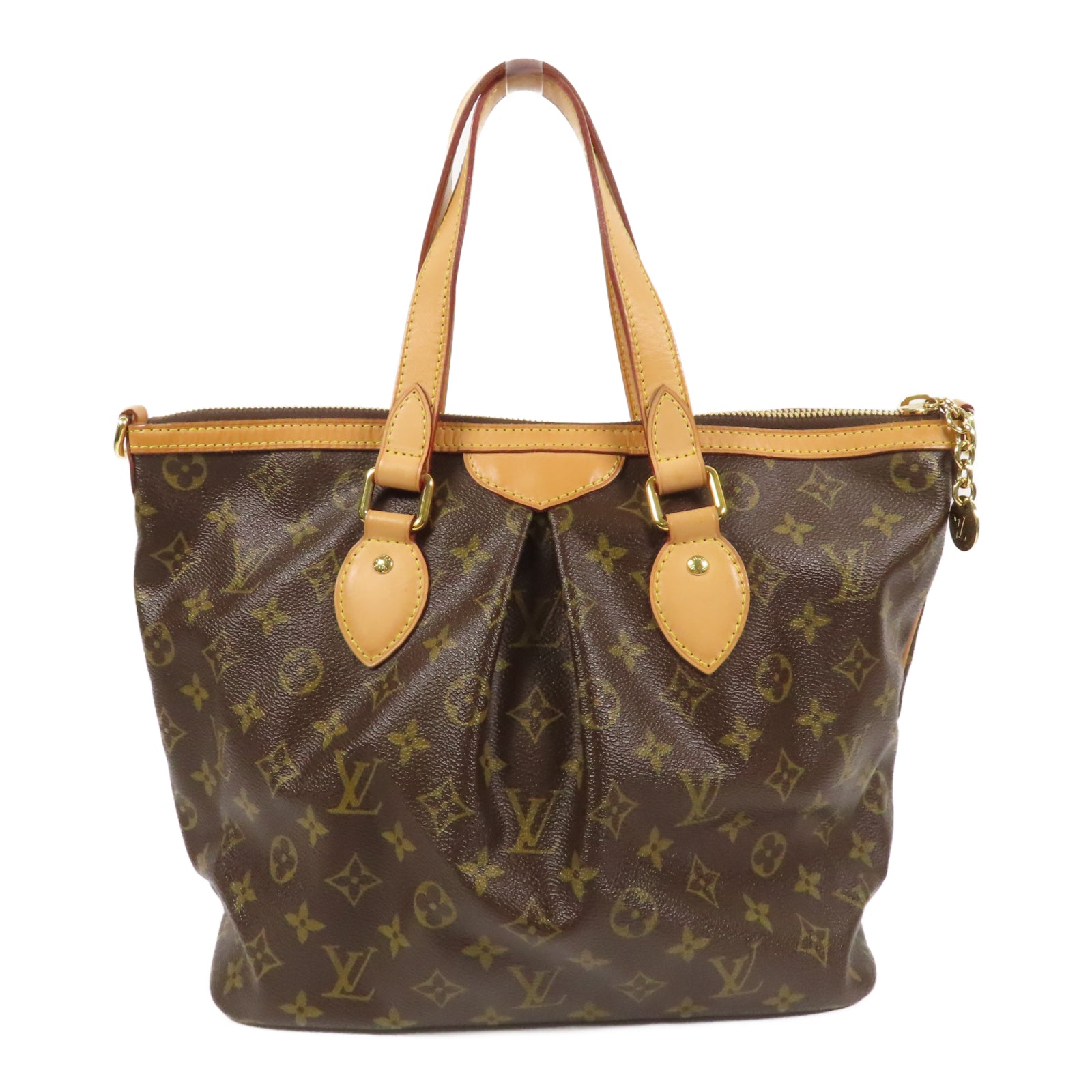 LOUIS VUITTON Monogram Palermo GM金扣手挽肩背兩用袋啡色