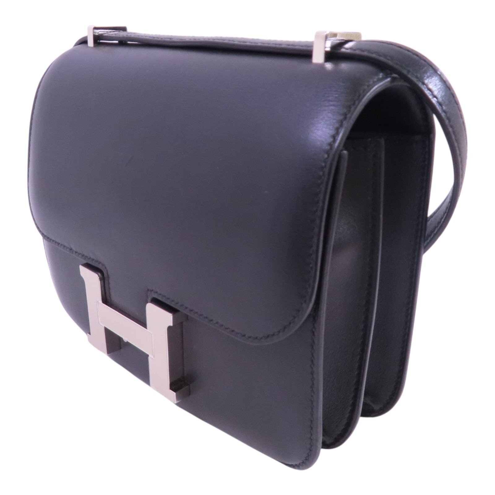 HERMES Swift皮革Mini Constance Shoulder Bag銀扣肩背袋