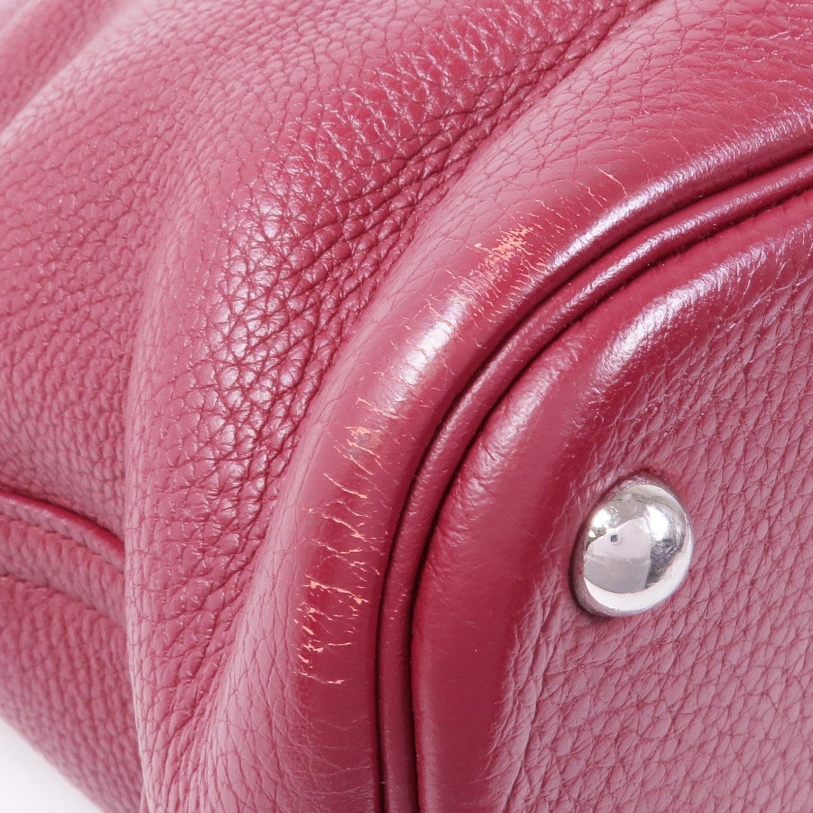 HERMES Clemence皮革Bolide 35銀扣手挽肩背兩用袋Rubis