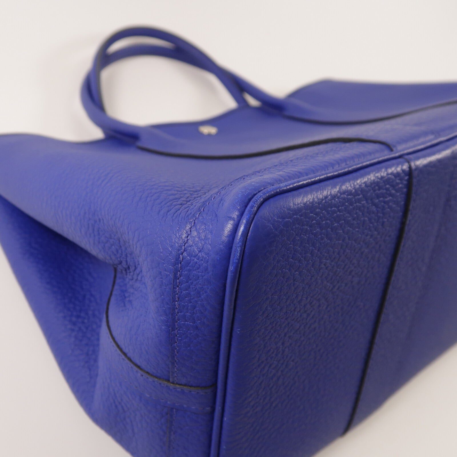 HERMES Country皮革Garden Party PM手挽袋Blue Electric