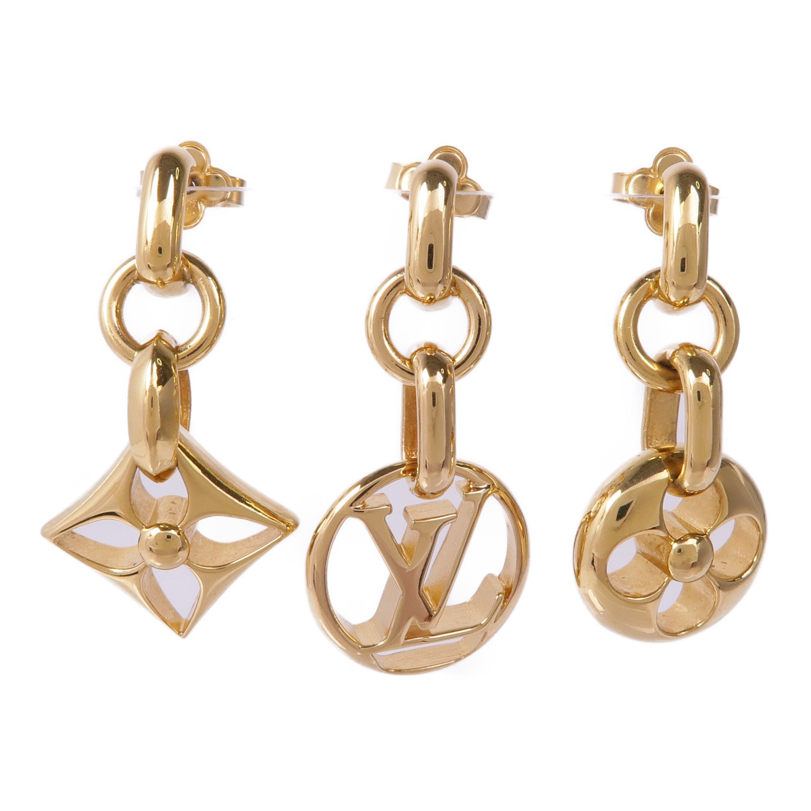 LOUIS VUITTON 金屬Set of 3 Earrings耳環