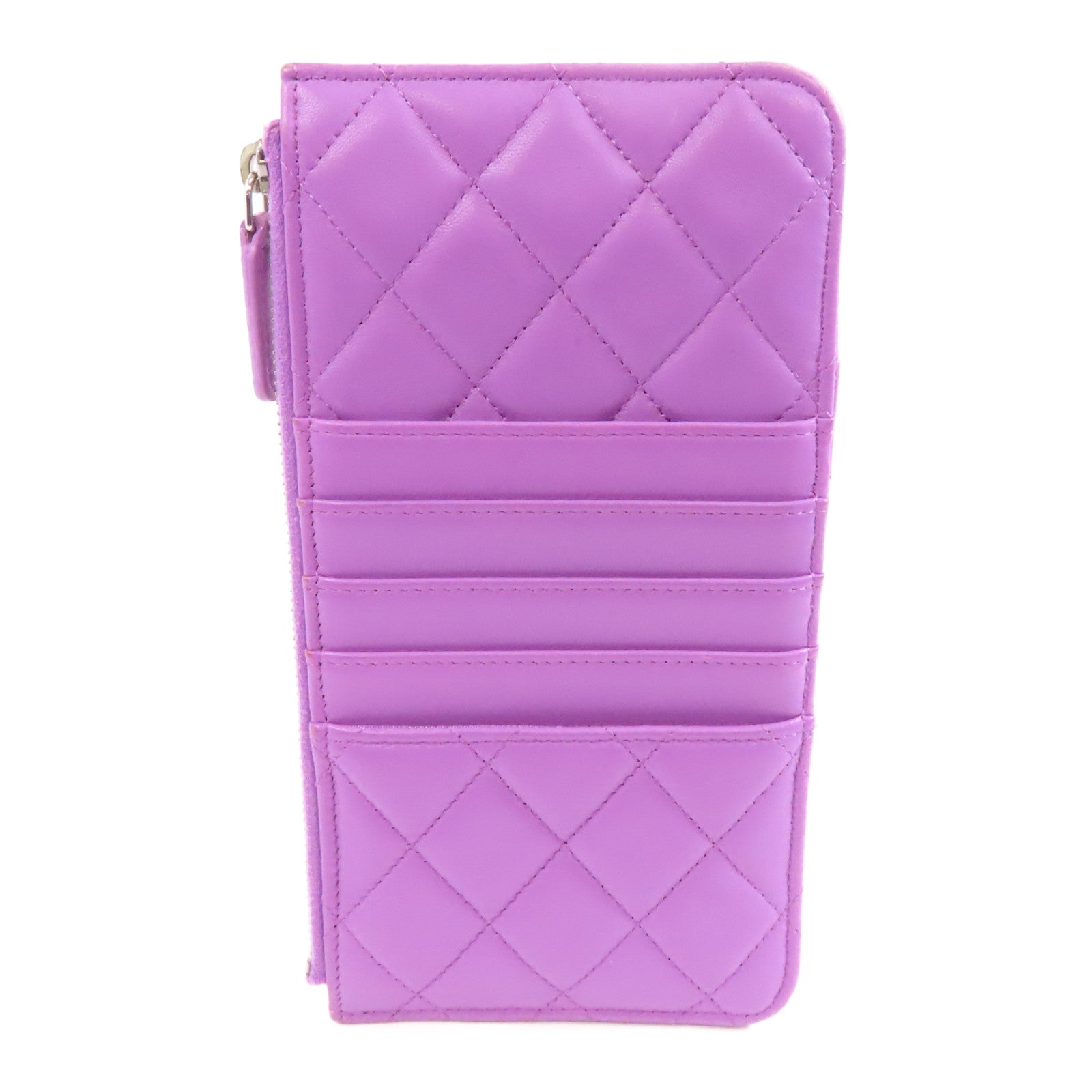 CHANEL 菱格羊皮皮革Clutch Bag金扣手拿包紫色