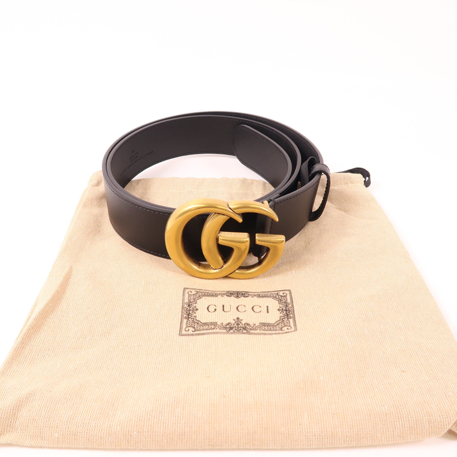 GUCCI 牛皮皮革Belt金扣皮帶