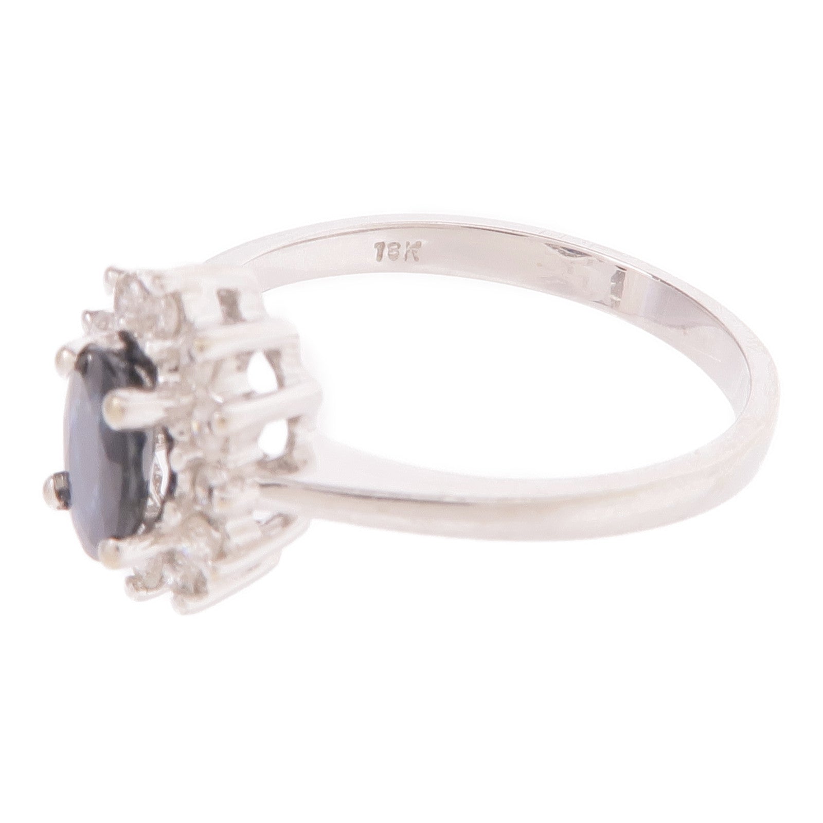 JEWELRY 18K白金Sapphire Diamond Ring藍寶石/鑽石戒指US#5.5