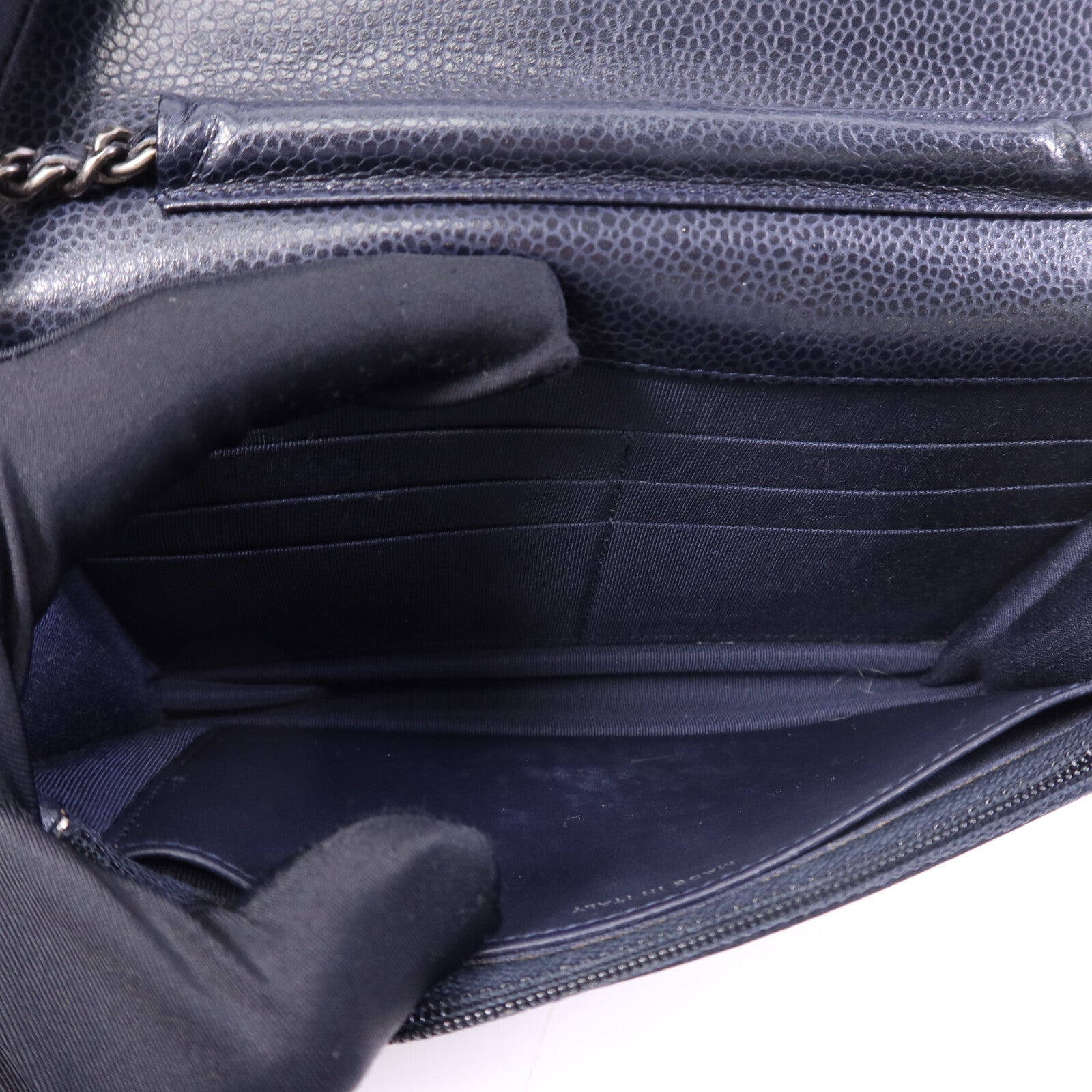 CHANEL 牛皮皮革WOC Wallet On Chain銀扣鏈帶肩背袋