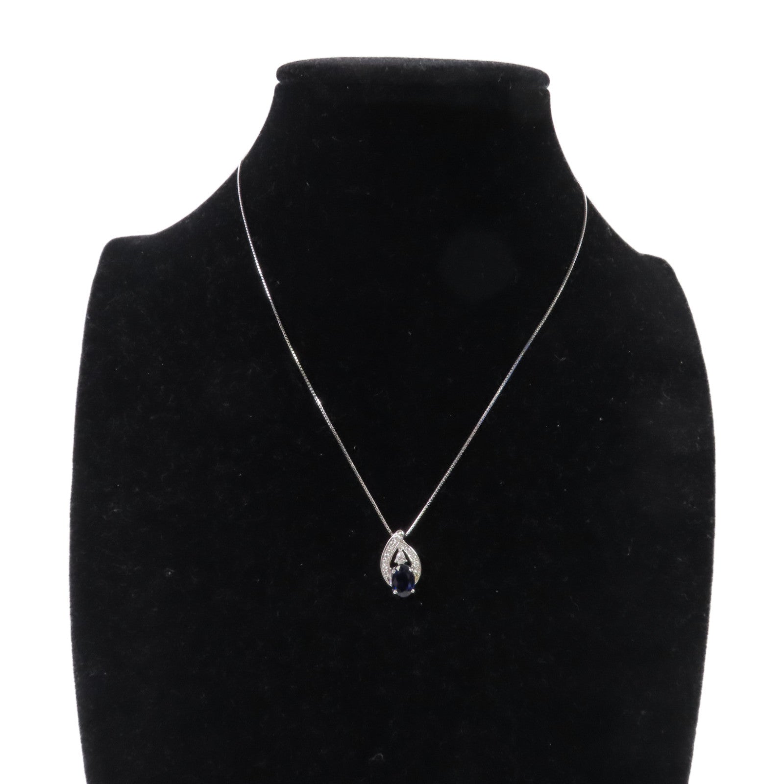 JEWELRY 【激減優惠】PT850鉑金/1.73ct藍寶石/0.24ct鑽石Sapphire/Diamond Necklace項鏈
