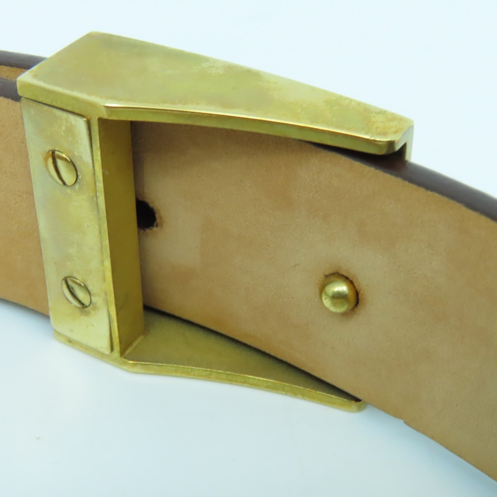 LOUIS VUITTON 【激減優惠】Damier Belt 70金扣皮帶啡色