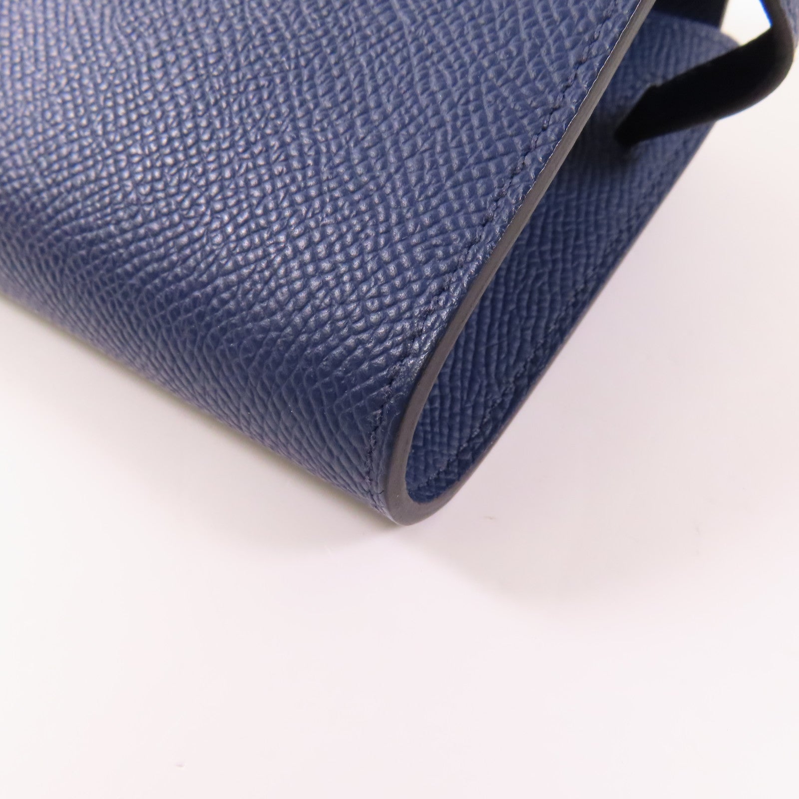 HERMES Epsom皮革Kelly To Go銀扣肩背袋Bleu Saphir