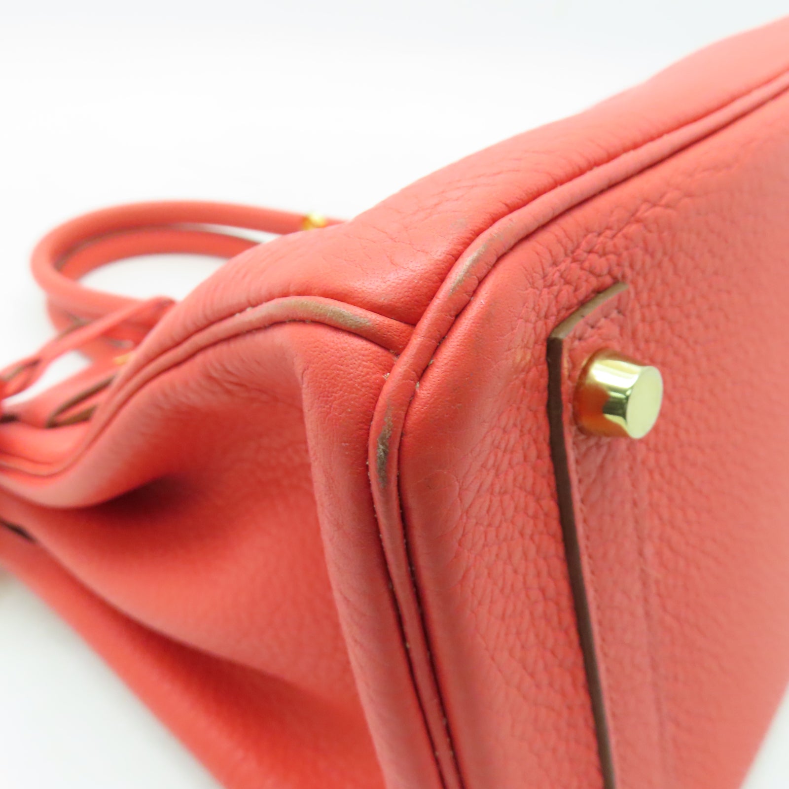 HERMES 【激減優惠】Clemence皮革Birkin 30金扣手挽袋Rose Jaipur糖果紅色