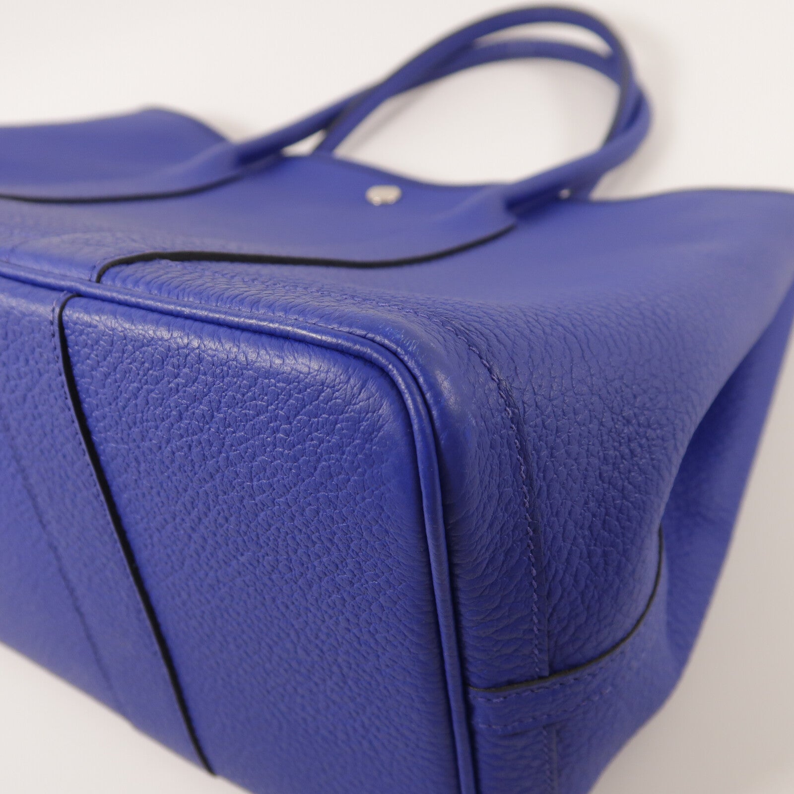 HERMES Country皮革Garden Party PM手挽袋Blue Electric