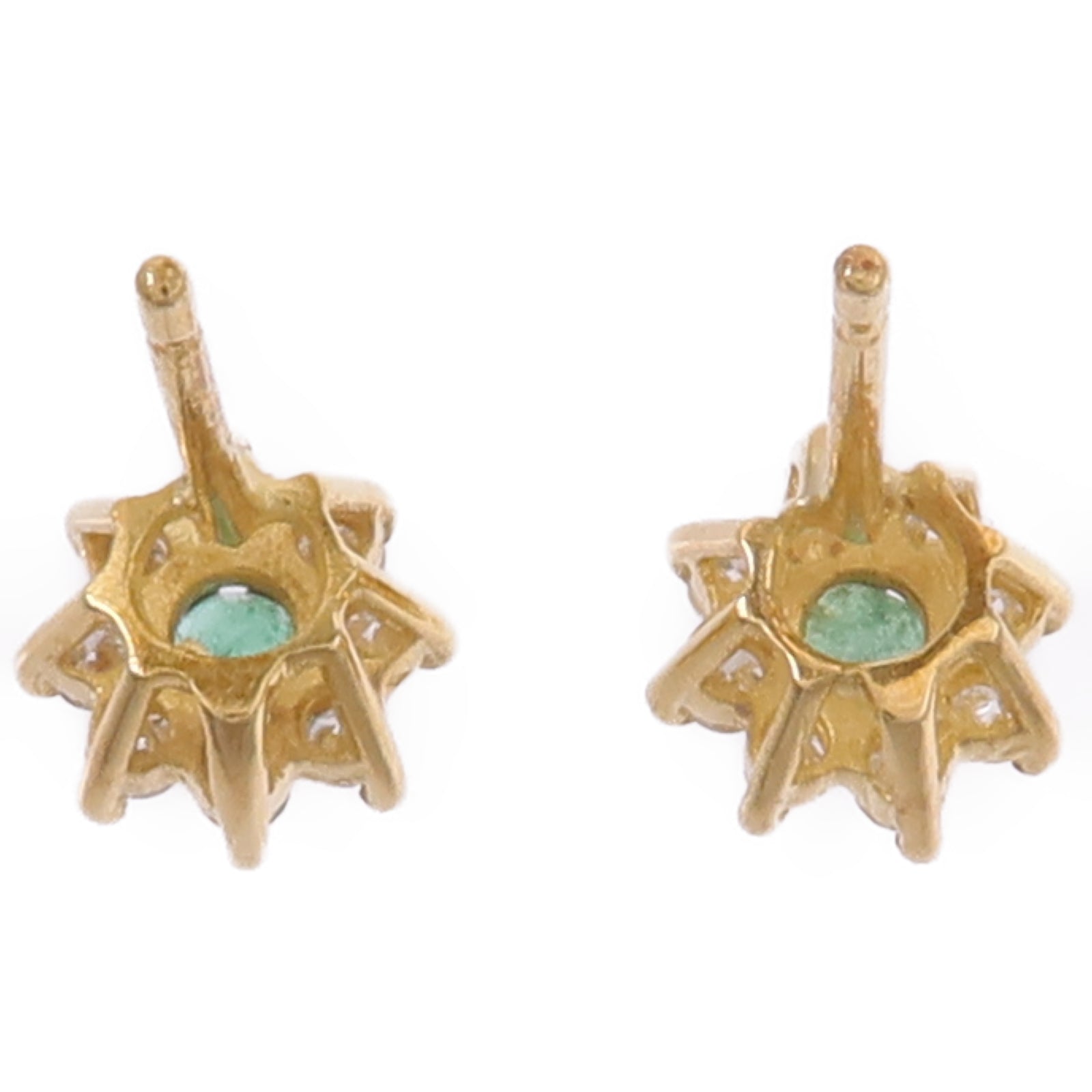 JEWELRY 18K黃金Emerald Diamond Earrings綠寶石/鑽石耳環