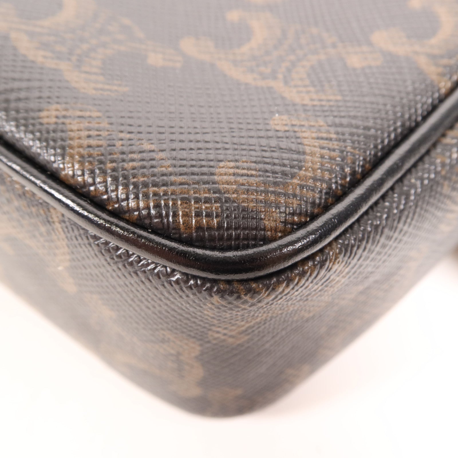 CELINE 塗層帆布Shoulder Bag銀扣肩背袋