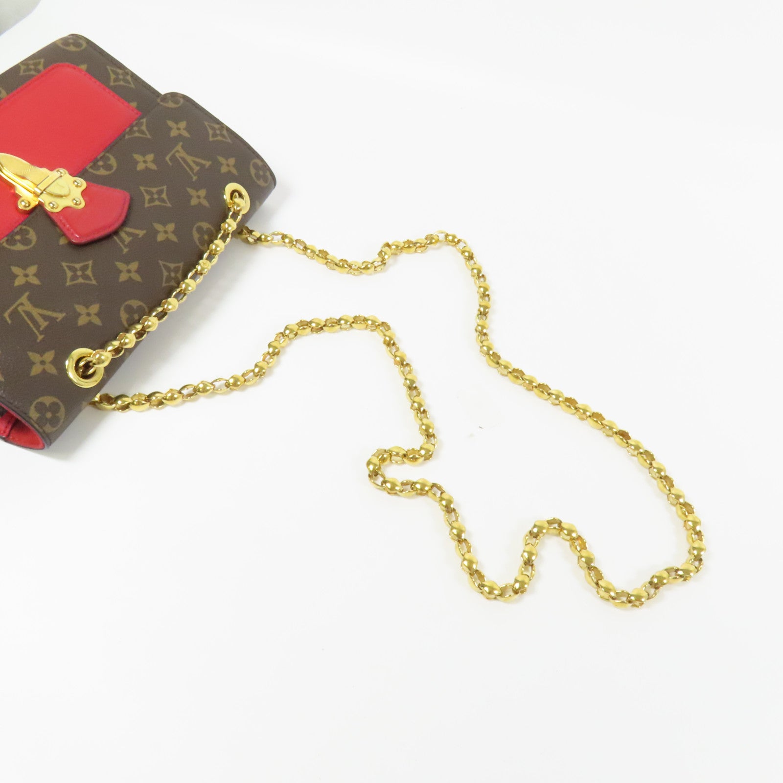 LOUIS VUITTON Monogram Victoire金扣鏈帶肩背袋