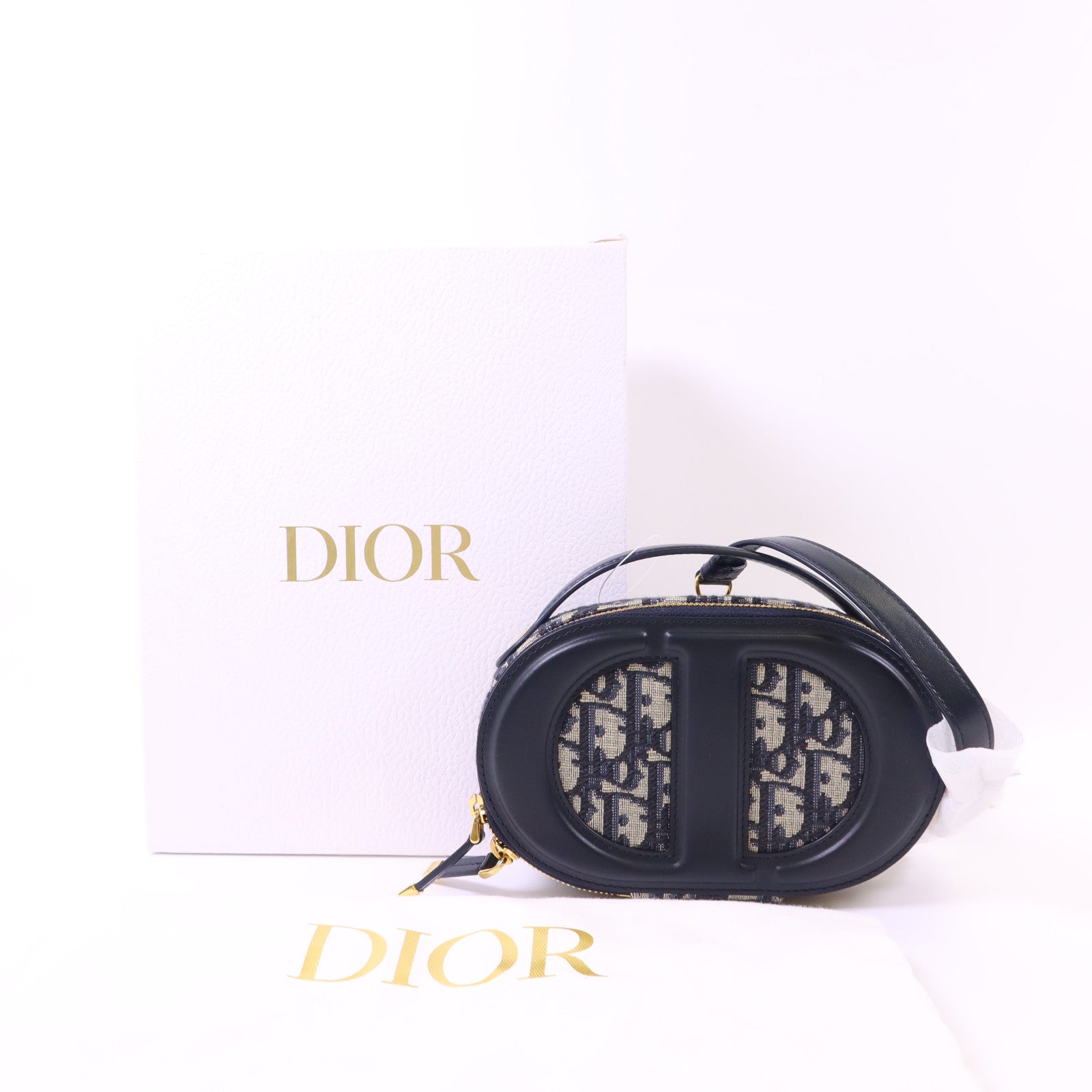 Dior 帆布Dior CD Signature金扣手挽肩背兩用袋