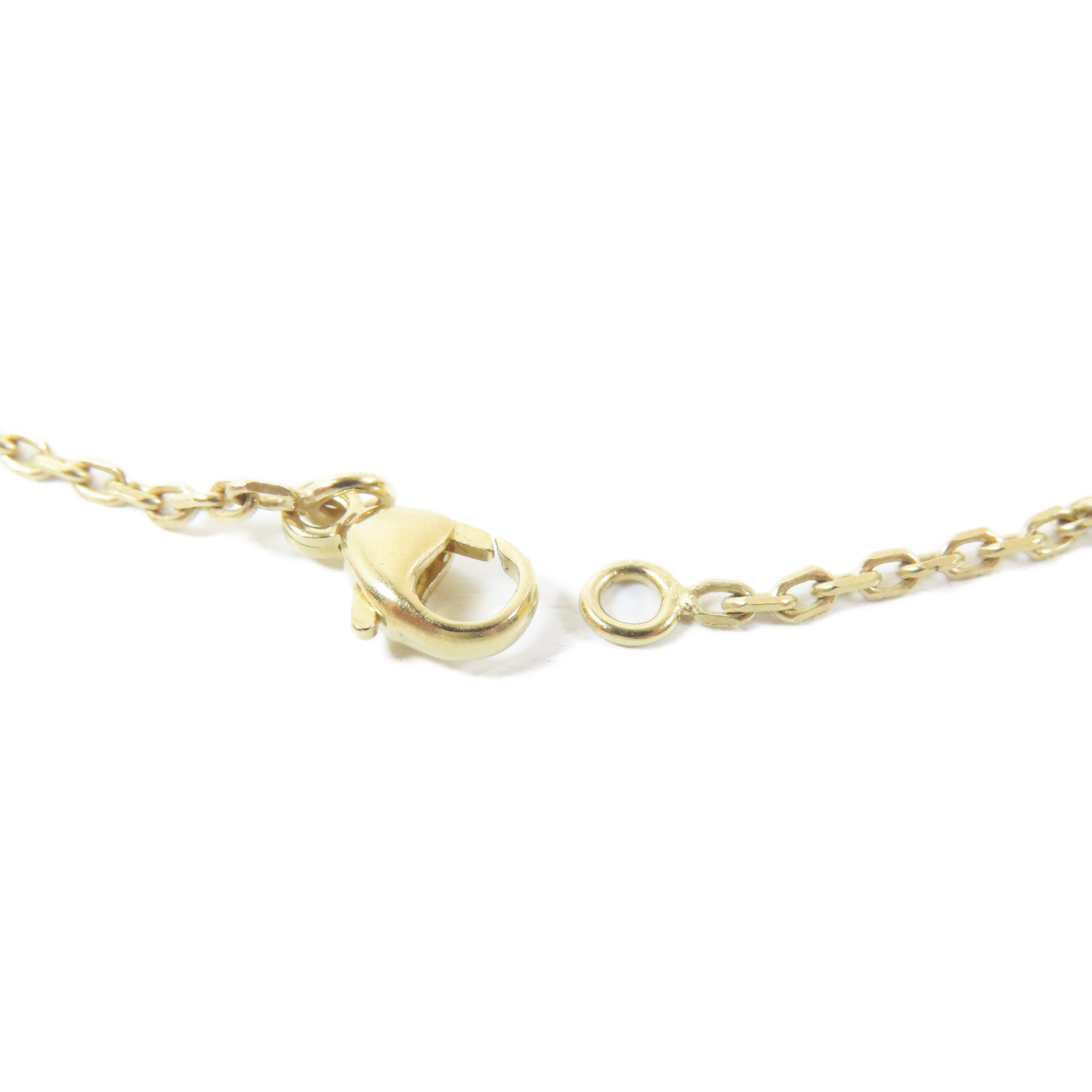 HERMES 金屬Irene Necklace金扣項鍊金色/粉紅色#48cm