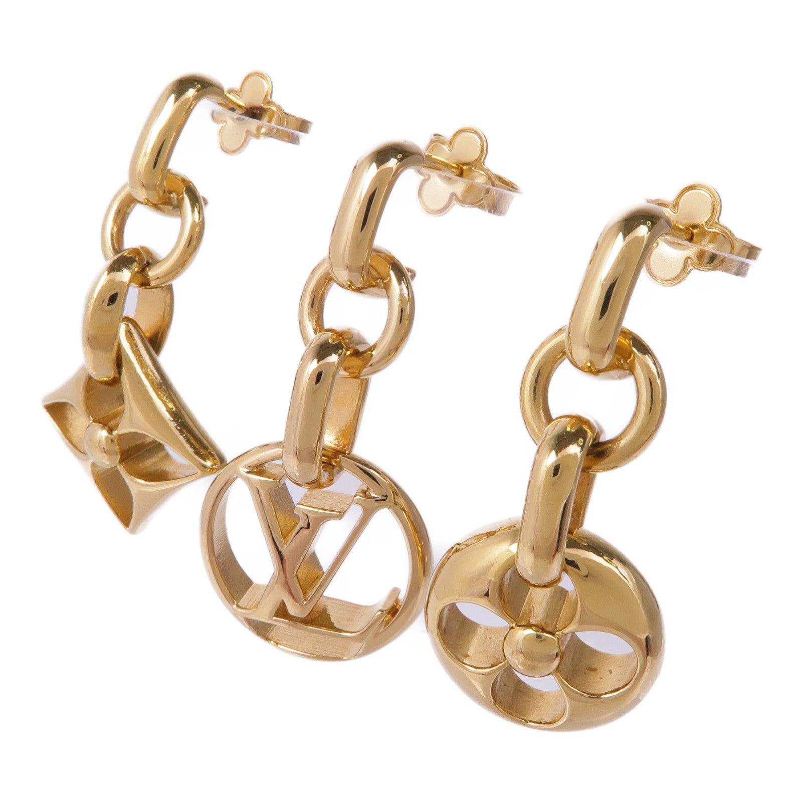LOUIS VUITTON 金屬Set of 3 Earrings耳環