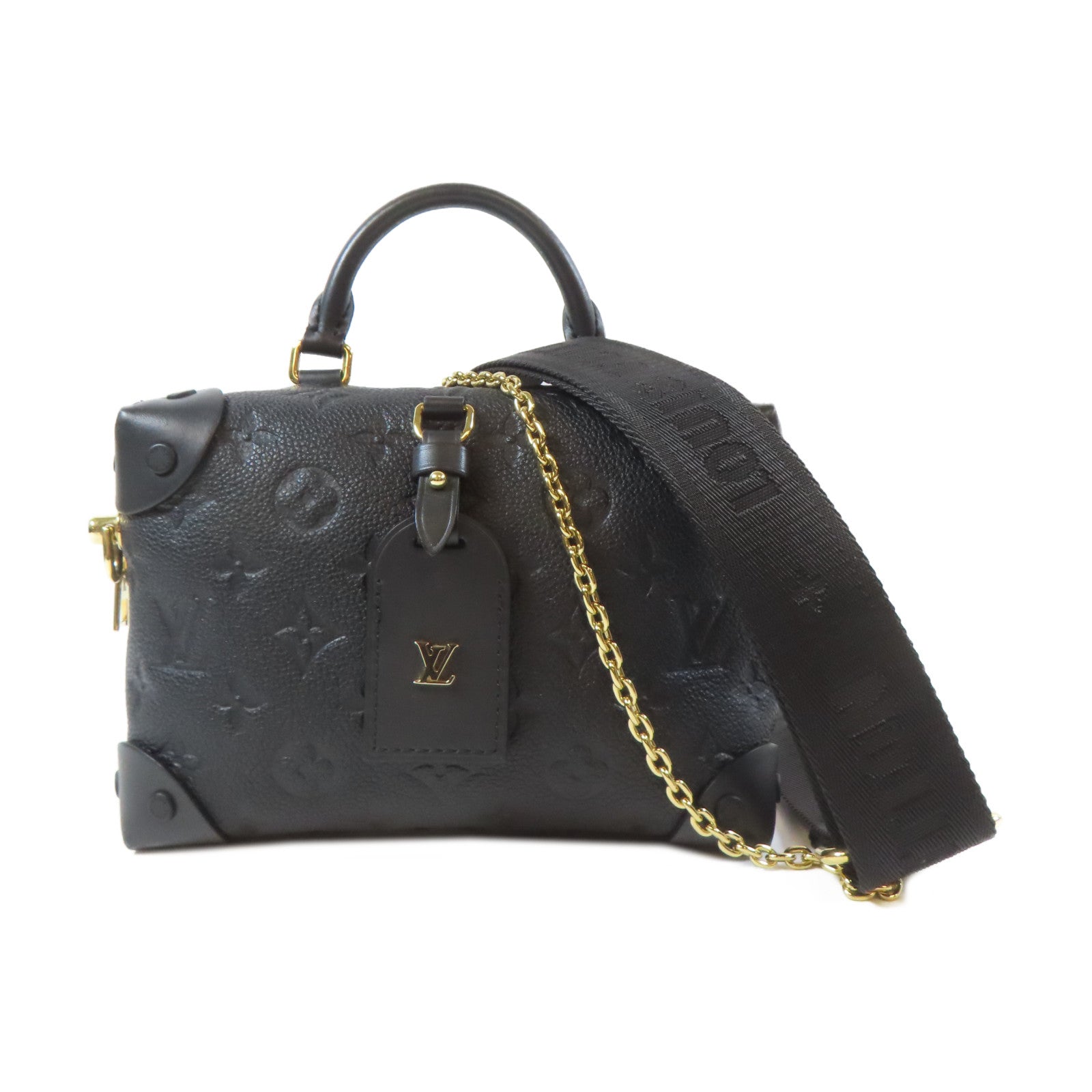 LOUIS VUITTON Monogram Empreinte Petit Malle金扣手挽肩背兩用袋黑色